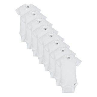 8-Pack White Short Sleeve Onesies® Bodysuits