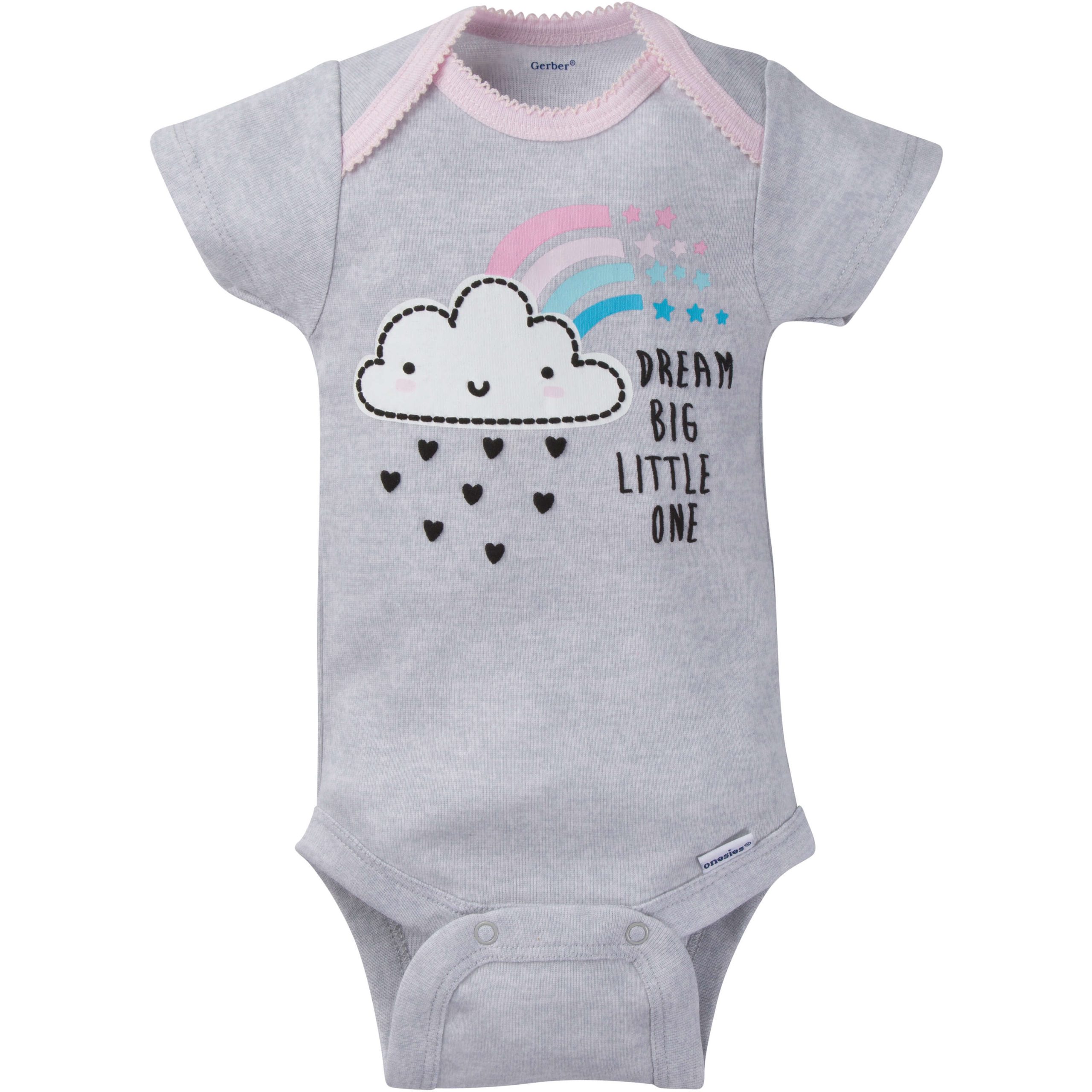 8-Pack Baby Girls Clouds Short-Sleeve Onesies® Bodysuits - Image 2