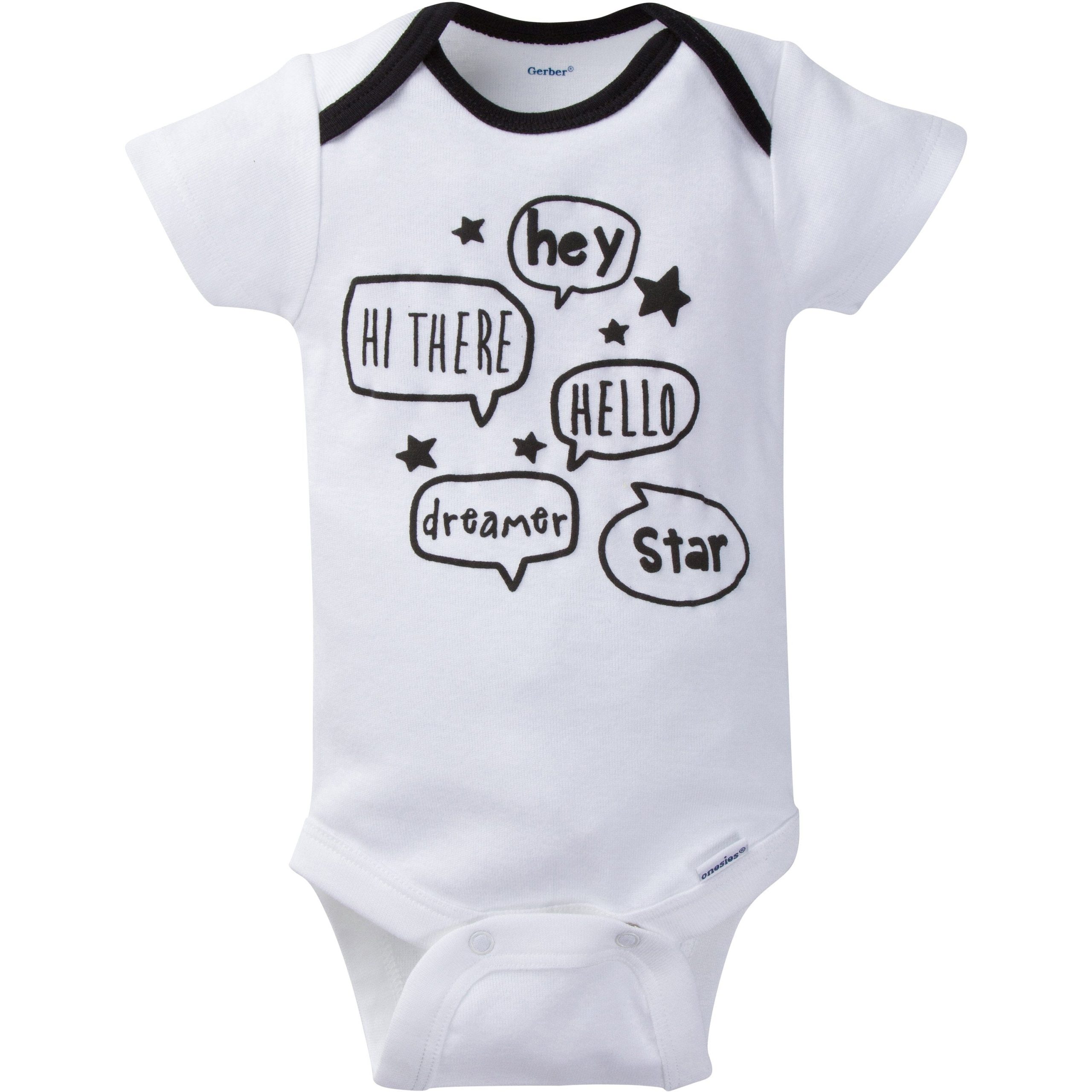 8-Pack Baby Neutral Short Sleeve Stars Onesies® Bodysuits - Image 2