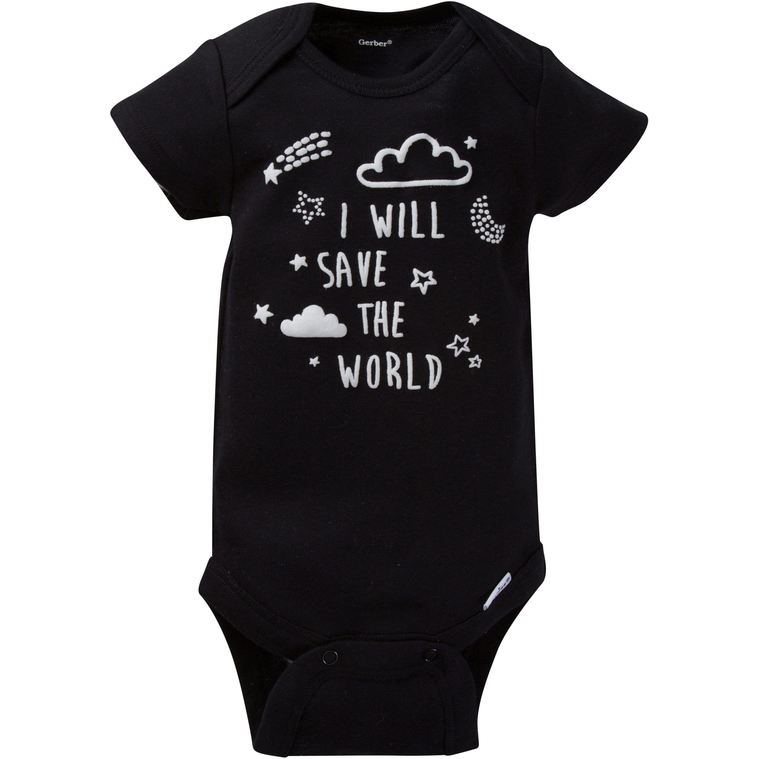 8-Pack Baby Neutral Short Sleeve Stars Onesies® Bodysuits - Image 3