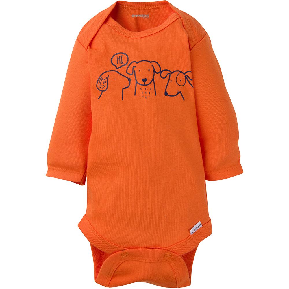 6-Pack Baby Boy Puppy Long Sleeve Onesies® Brand Bodysuits - Image 3