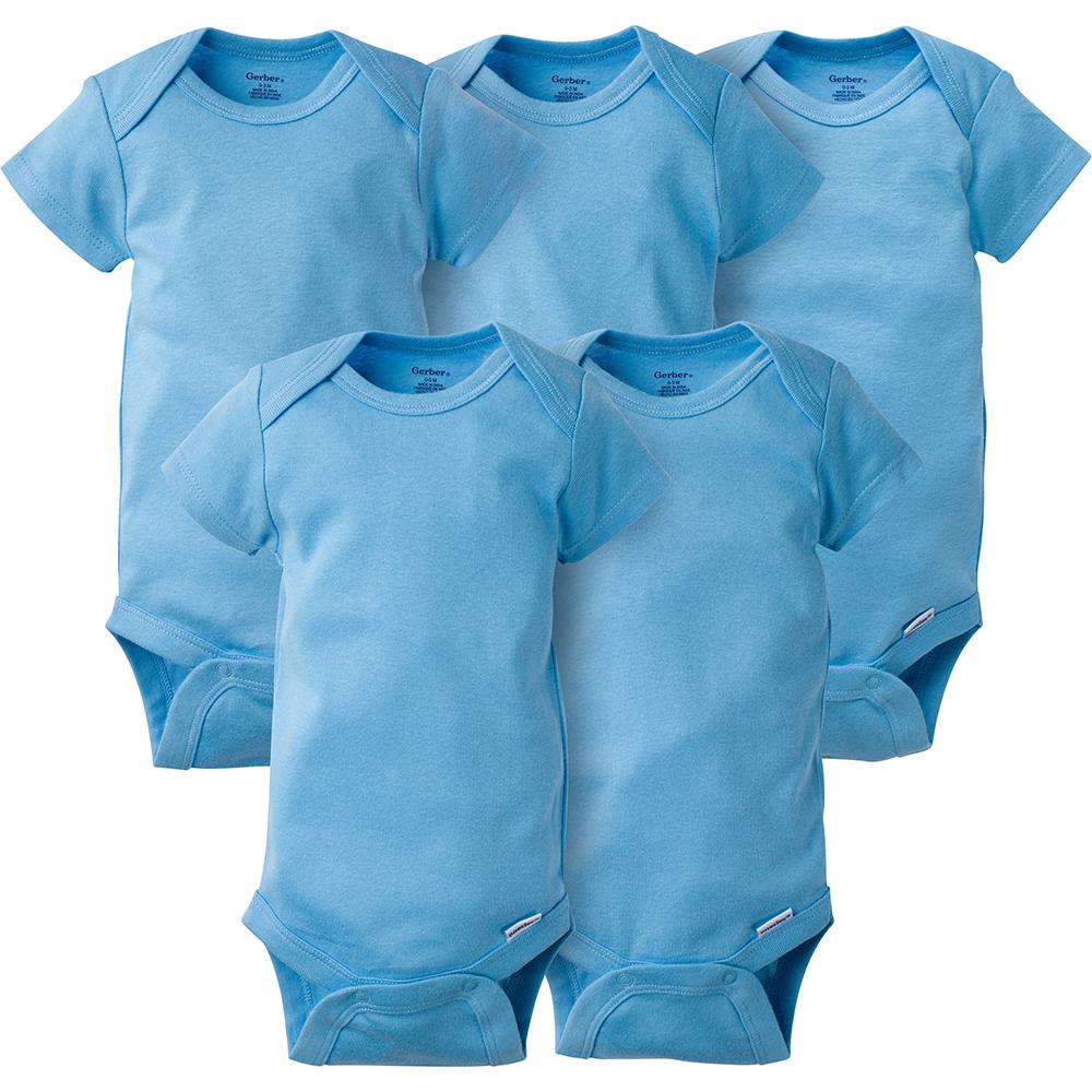 Onesies® Baby 5-Pack Solid Light Blue Bodysuits