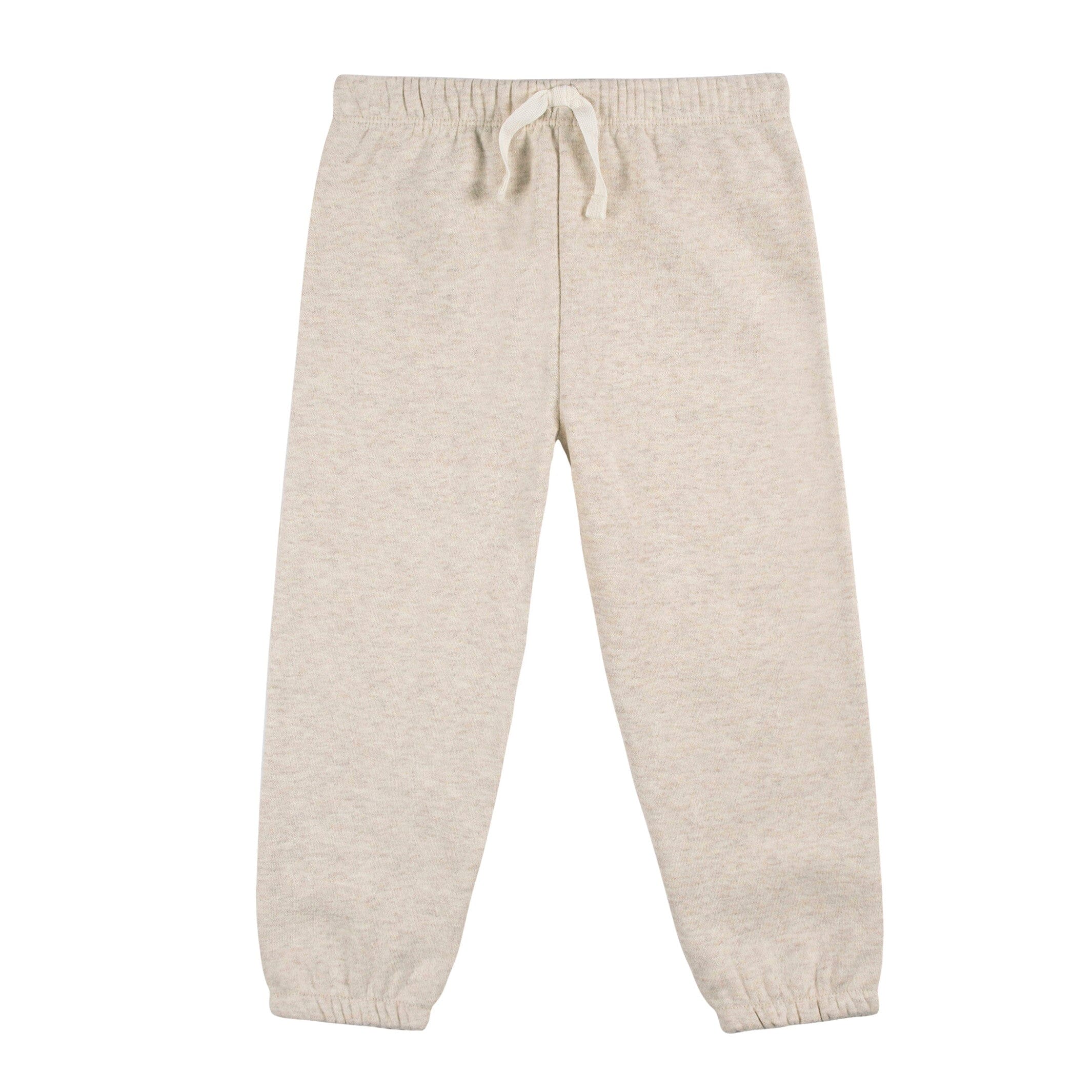 Embroidered 2-Piece Infant & Toddler Neutral Oatmeal Heather Sweatshirt & Pant Set - Image 5