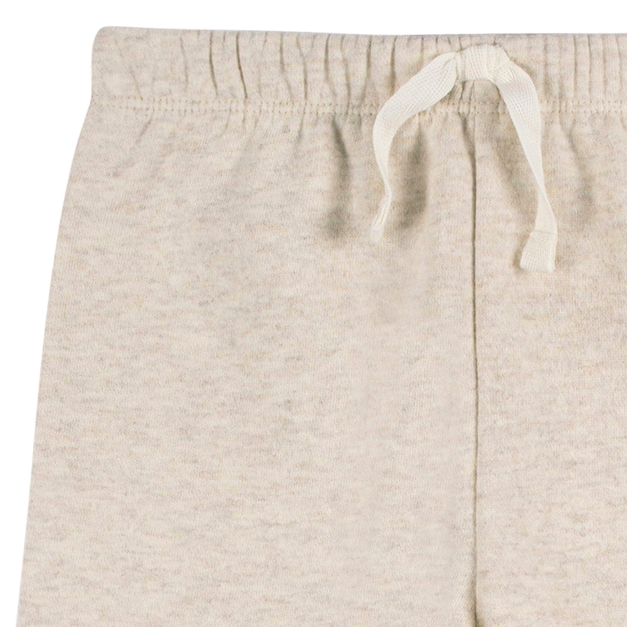 Embroidered 2-Piece Infant & Toddler Neutral Oatmeal Heather Sweatshirt & Pant Set - Image 6