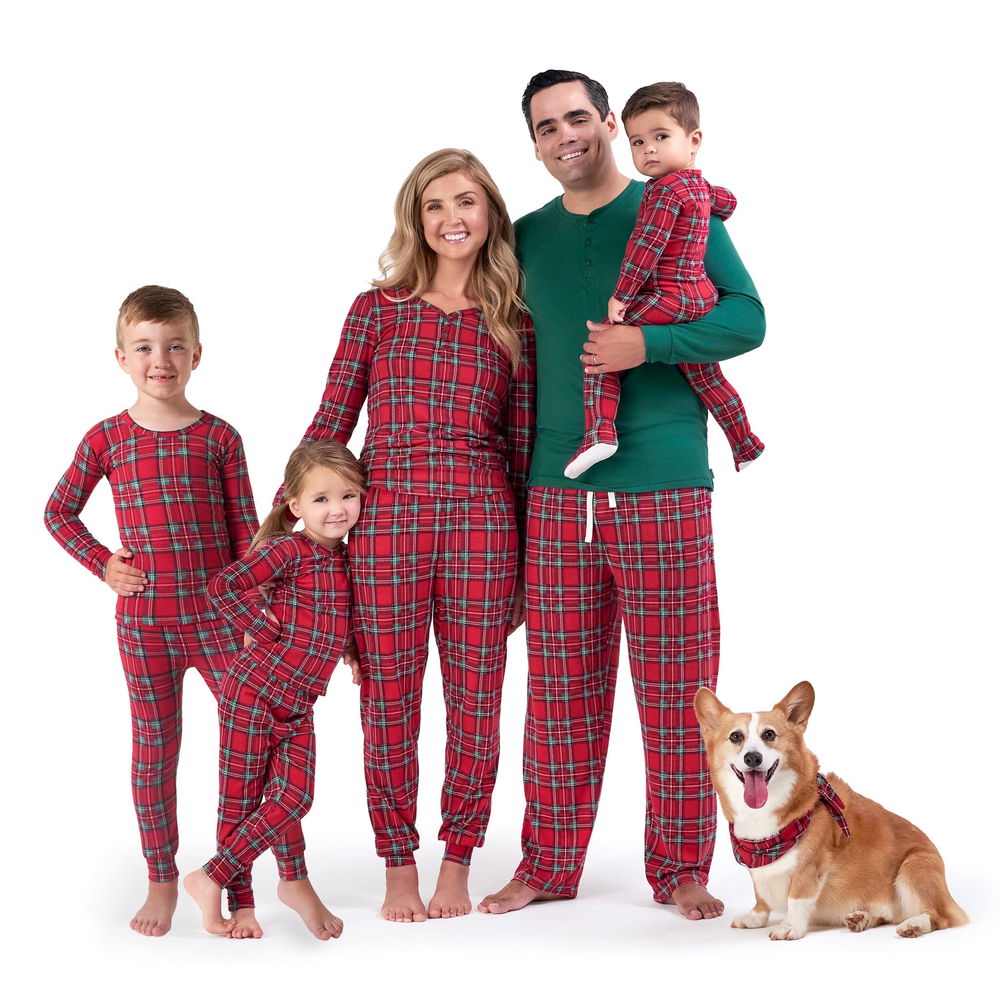 2-Piece Infant and Toddler Neutral Stewart Plaid Hacci Snug Fit Pajama Set - Image 13