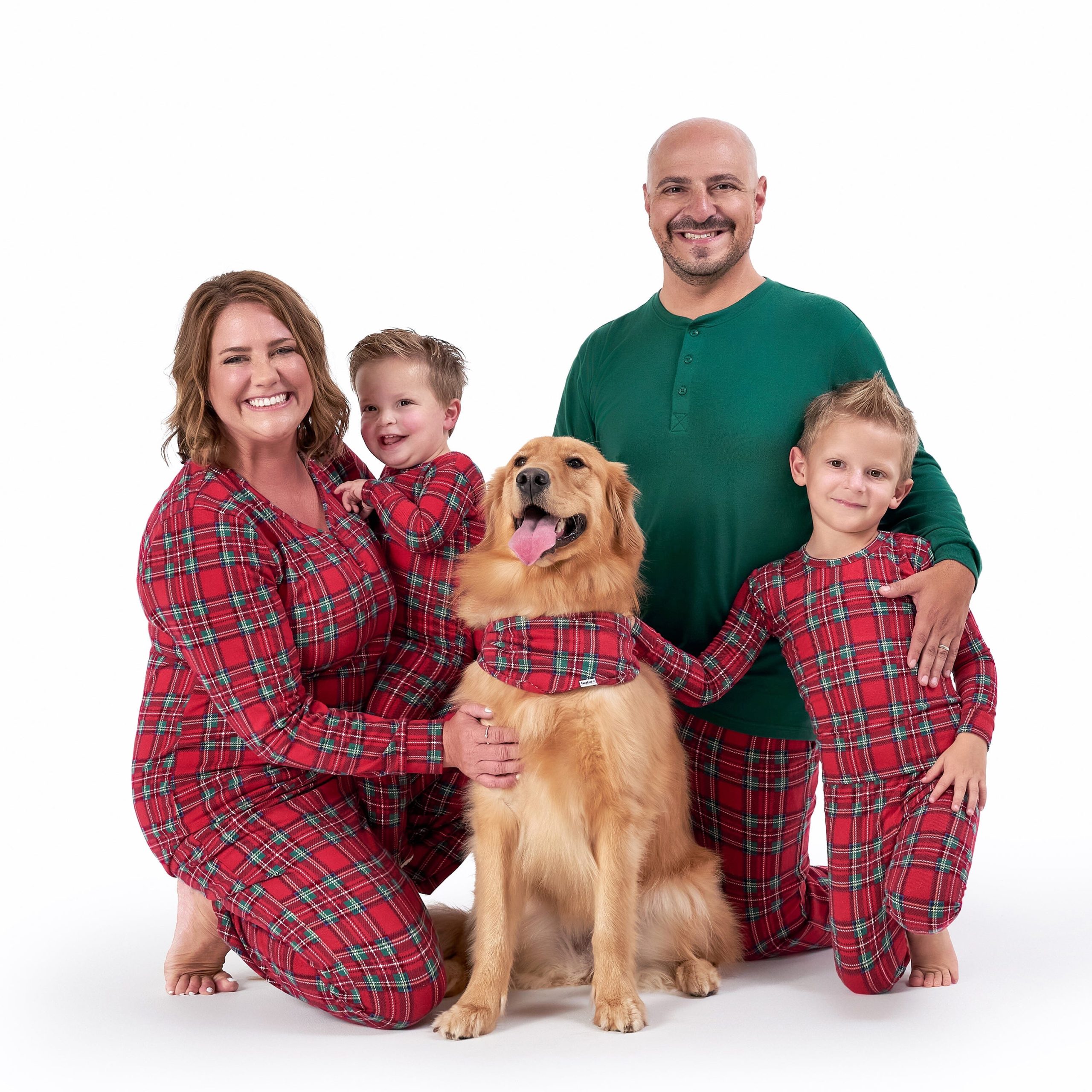 2-Piece Infant and Toddler Neutral Stewart Plaid Hacci Snug Fit Pajama Set - Image 5
