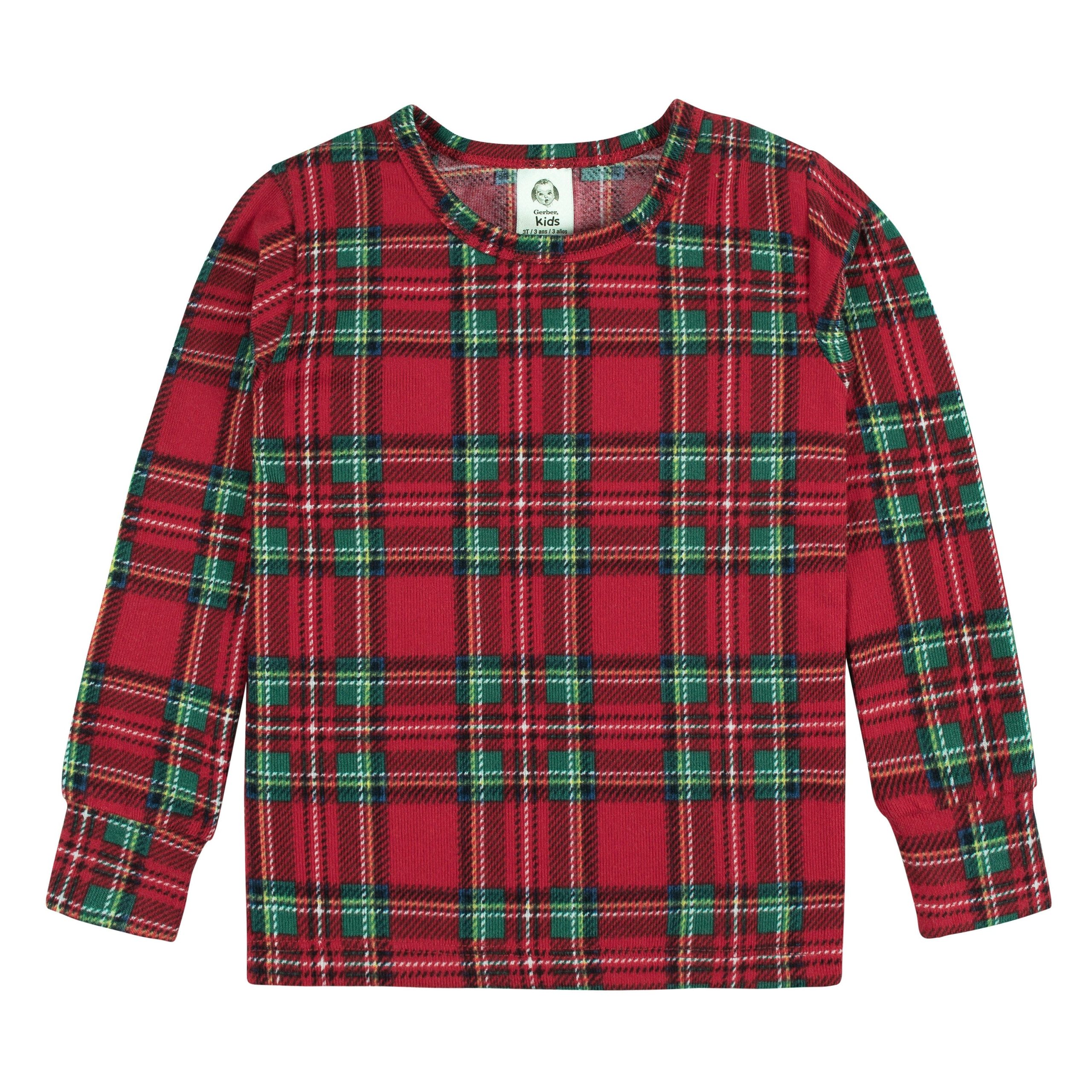2-Piece Infant and Toddler Neutral Stewart Plaid Hacci Snug Fit Pajama Set - Image 6