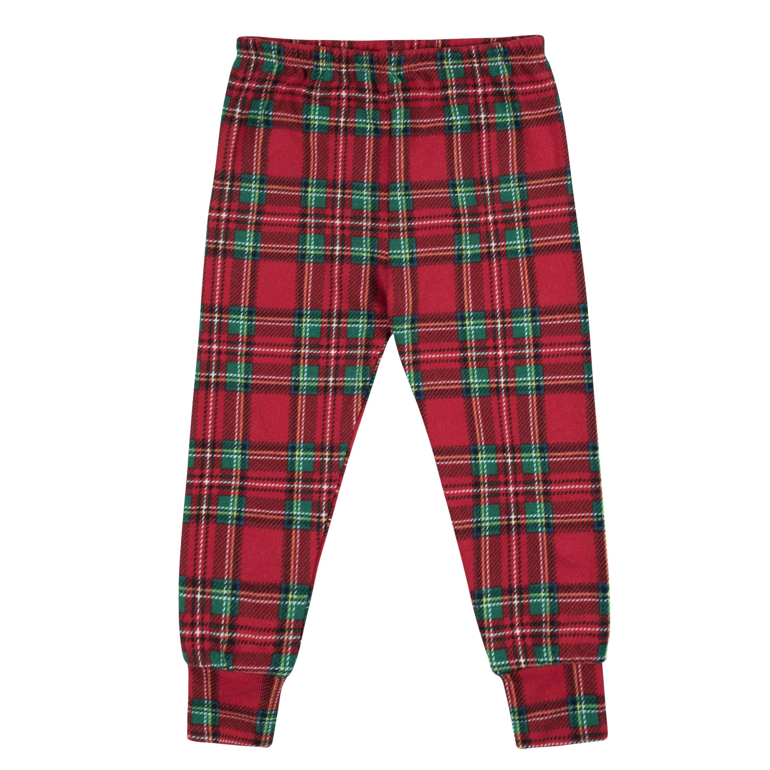 2-Piece Infant and Toddler Neutral Stewart Plaid Hacci Snug Fit Pajama Set - Image 8