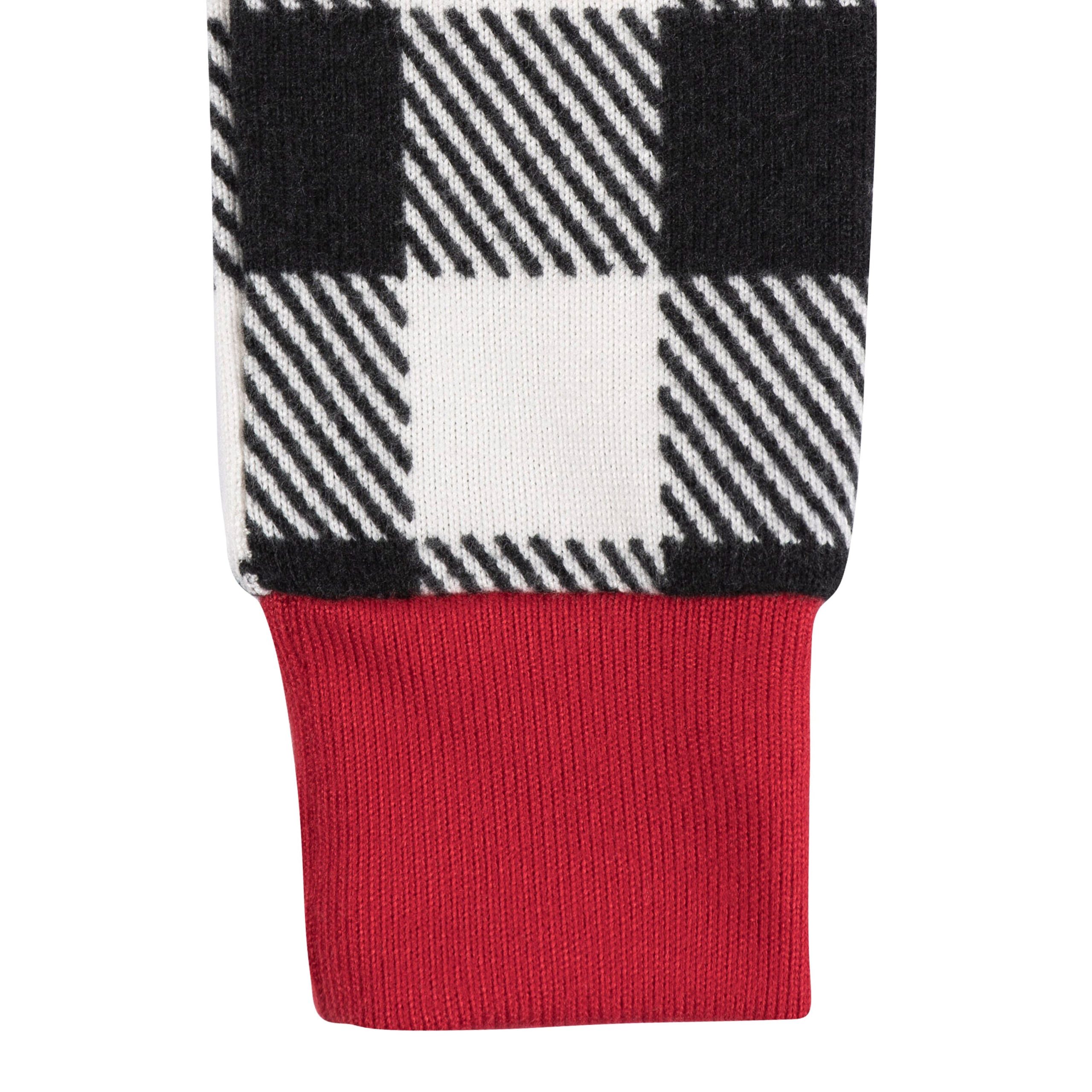 Baby & Toddler Neutral Buffalo Plaid Hacci Snug Fit Footed Pajamas - Image 8