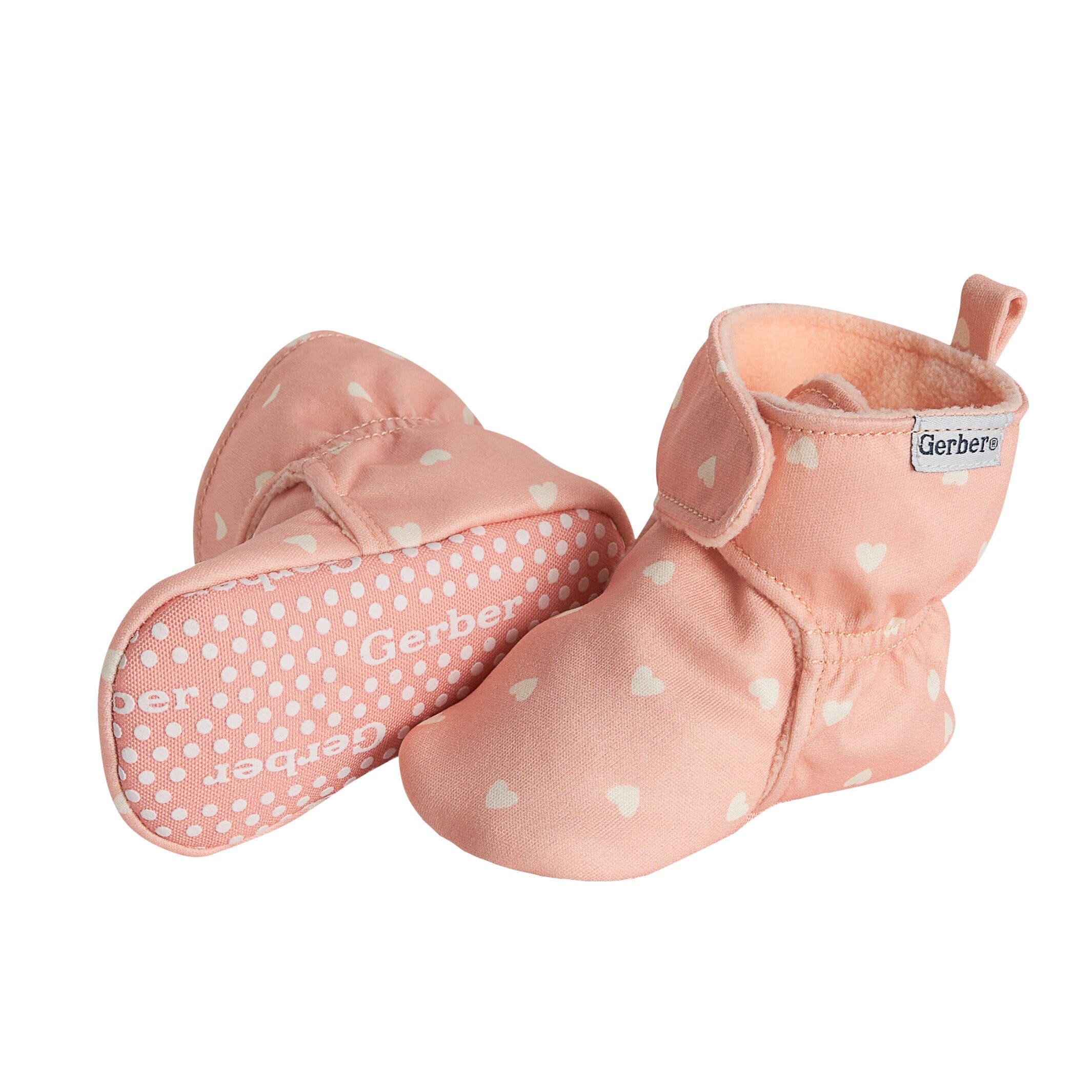Baby Girls Pink Hearts Soft Booties - Image 5