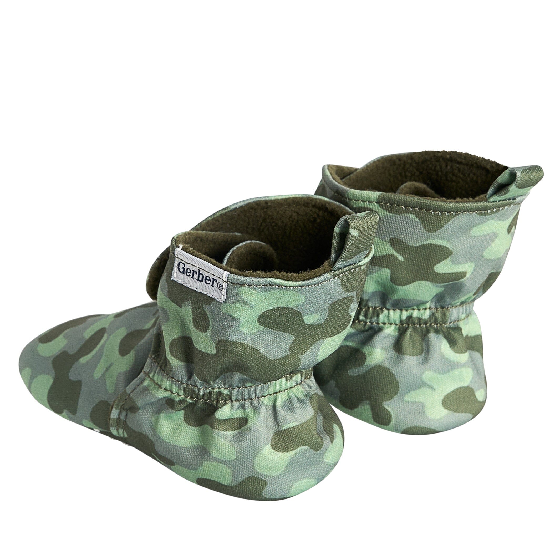 Baby Boys Green Camo Soft Booties - Image 4