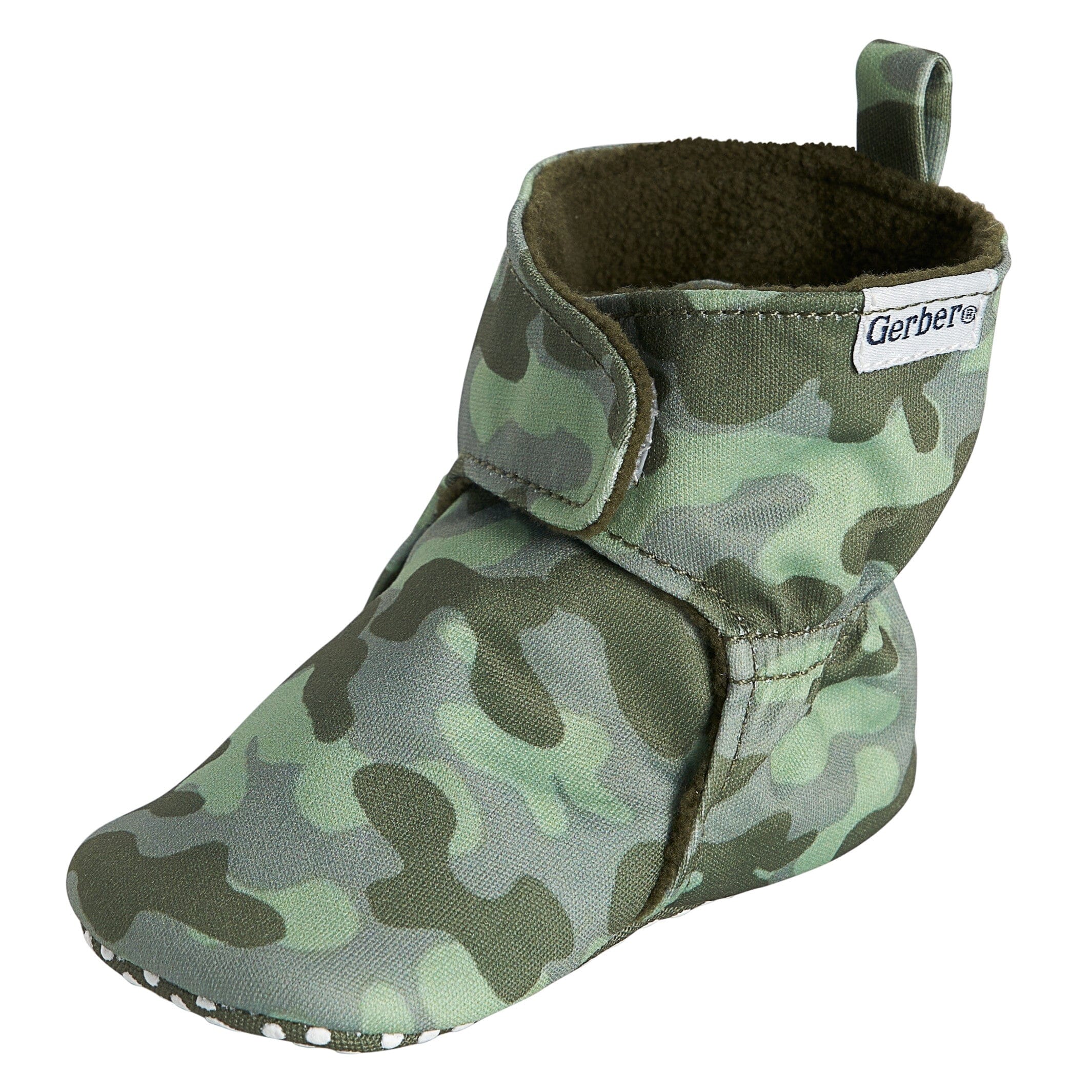 Baby Boys Green Camo Soft Booties - Image 6