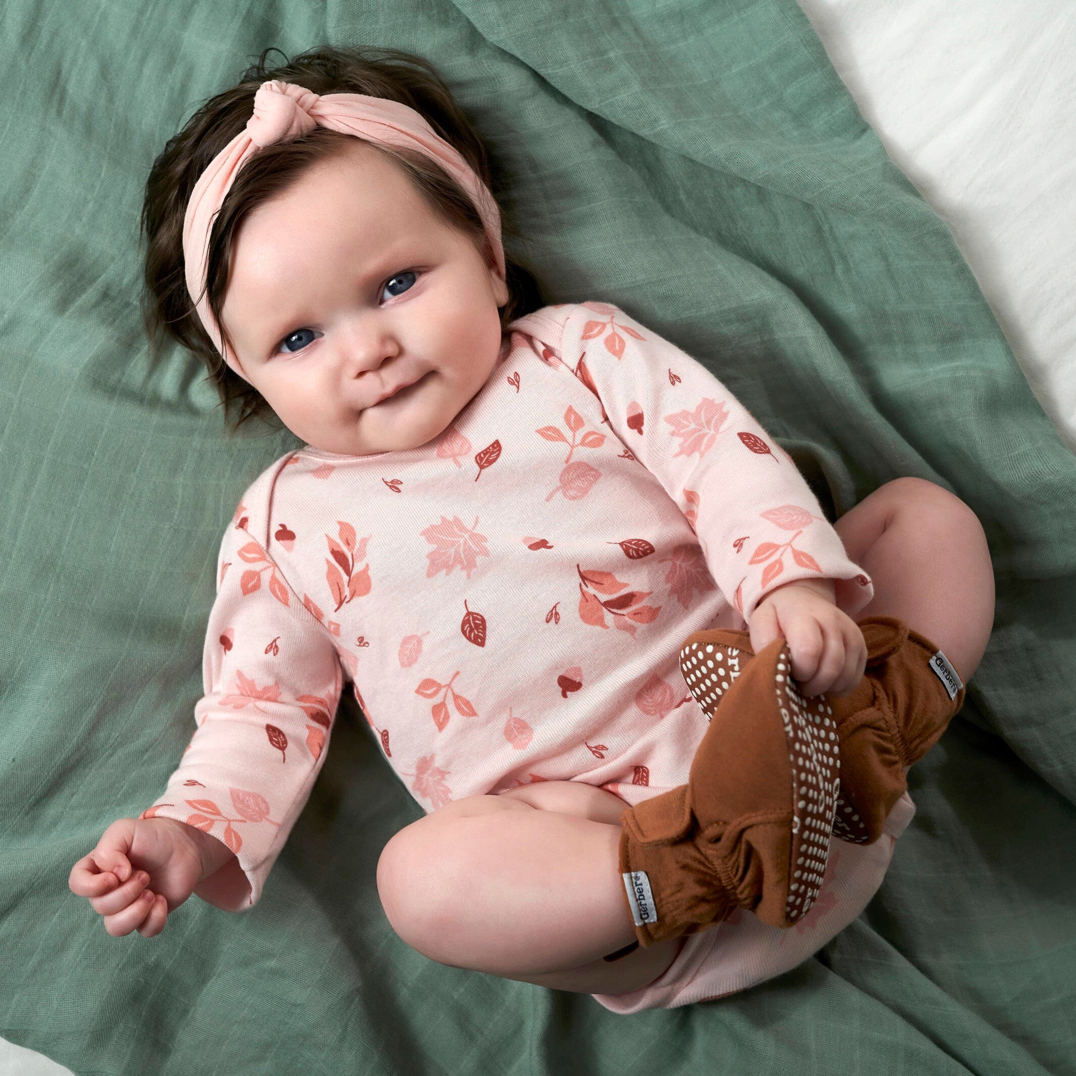 Baby Neutral Brown Soft Booties - Image 2