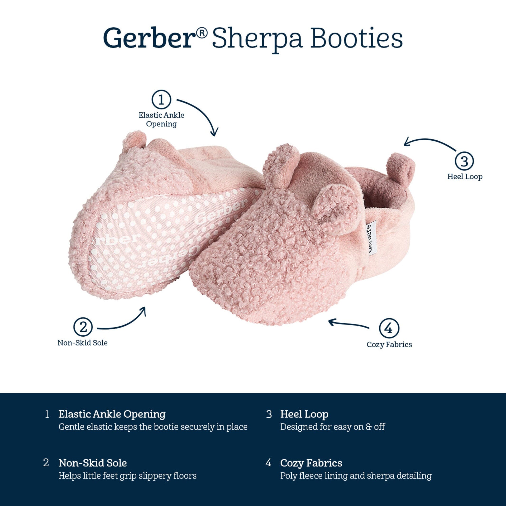 Baby Girls Pink Sherpa Booties - Image 6