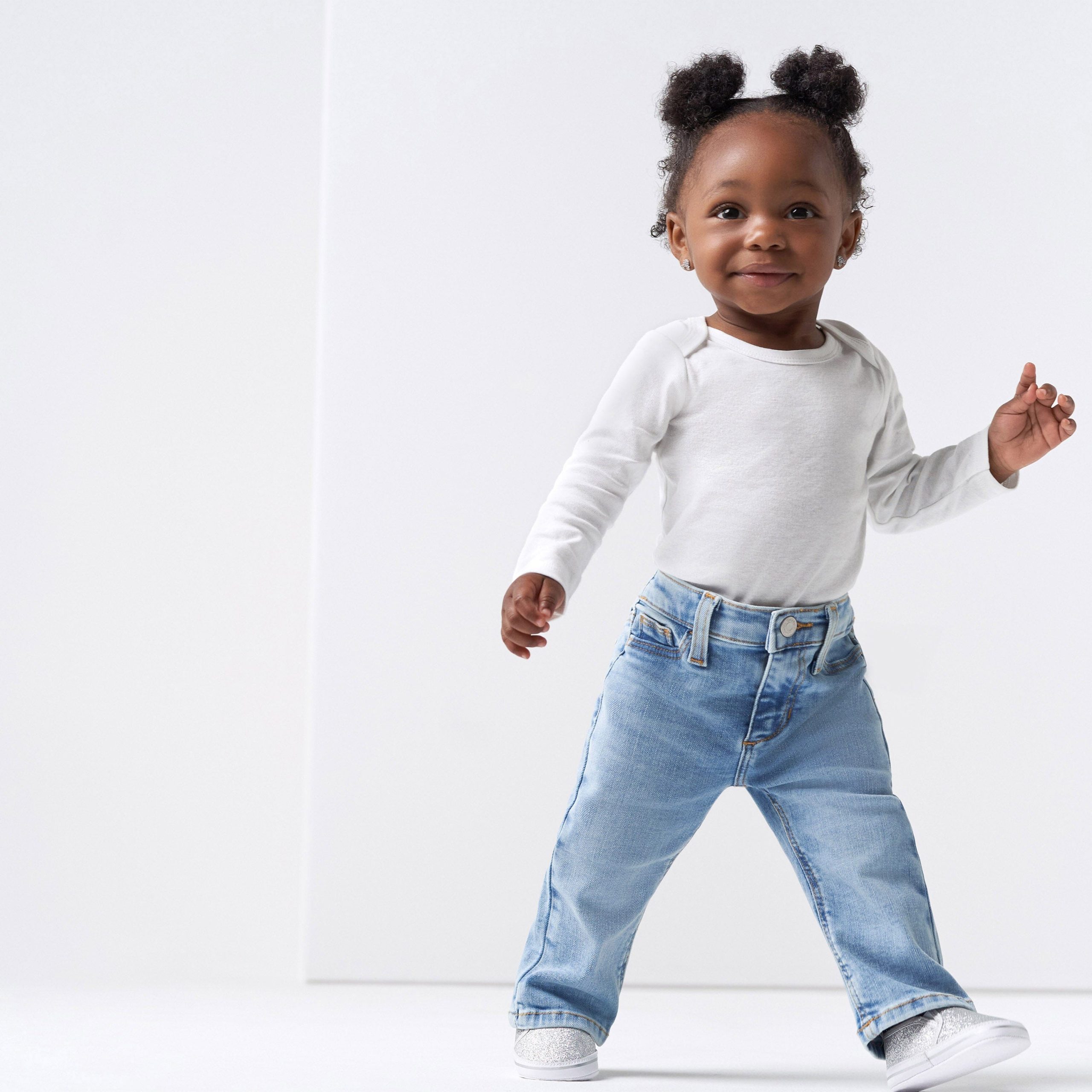 Baby Neutral Light Blue Straight Fit Denim Jeans With Elastic Back - Image 2