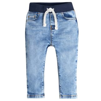 Baby Neutral Light Blue Rib Waist Skinny Denim Jeans