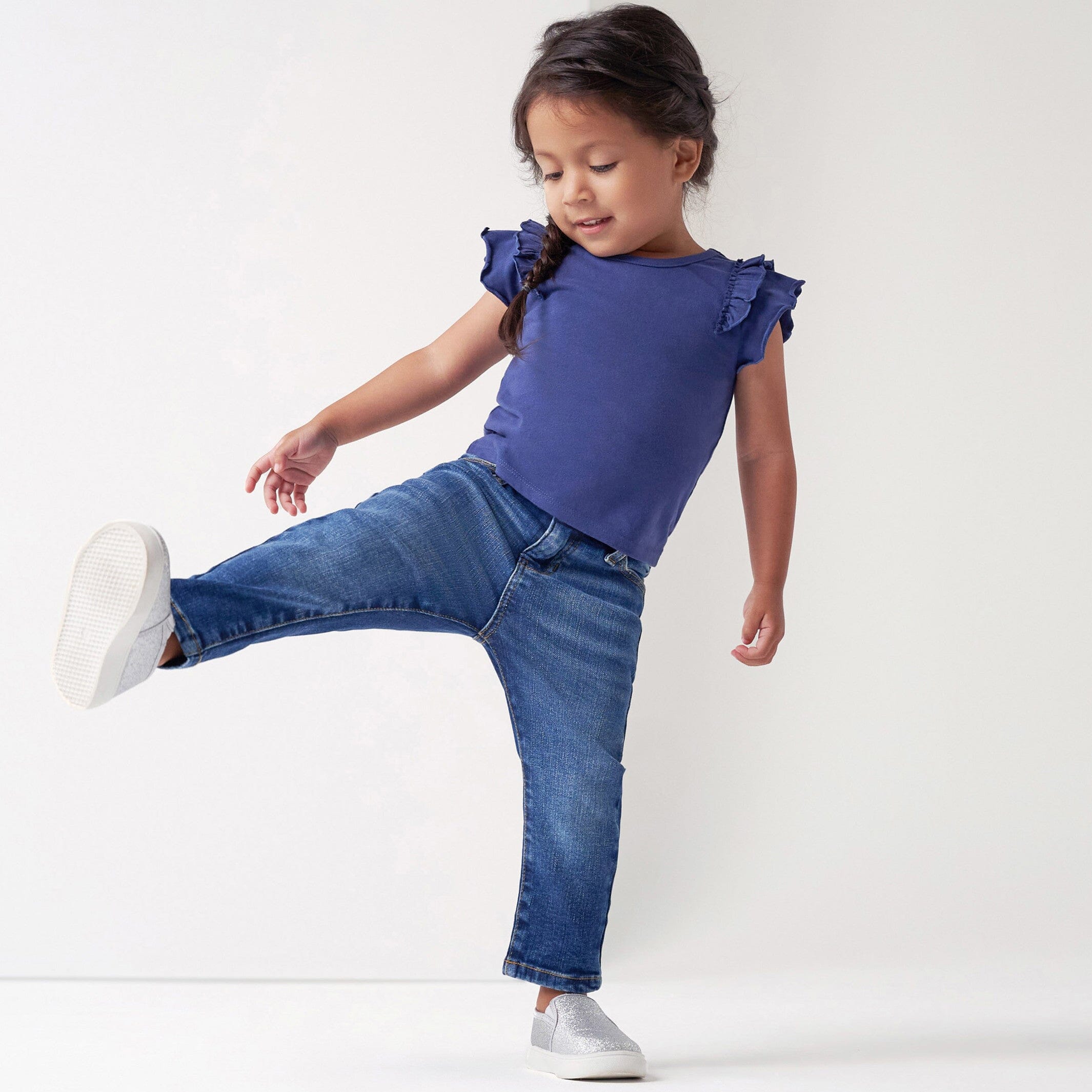 Infant and Toddler Neutral Blue Straight Fit Denim Jeans - Image 2