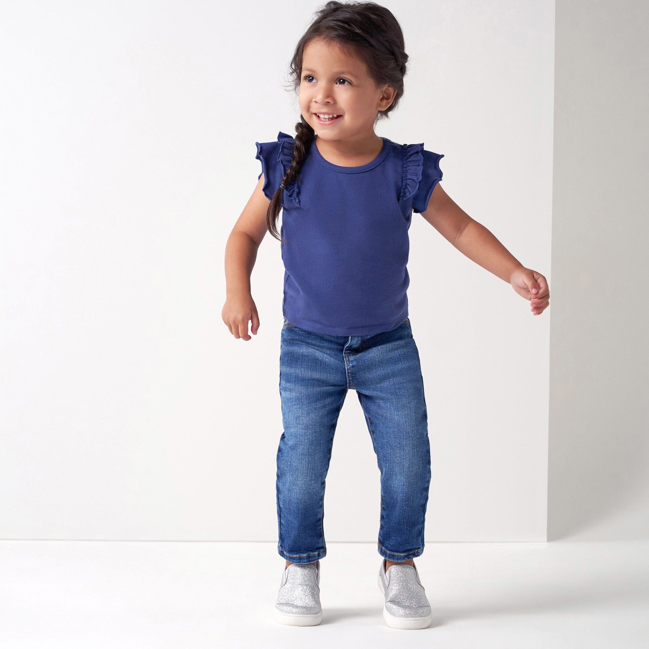 Infant and Toddler Neutral Blue Straight Fit Denim Jeans - Image 4