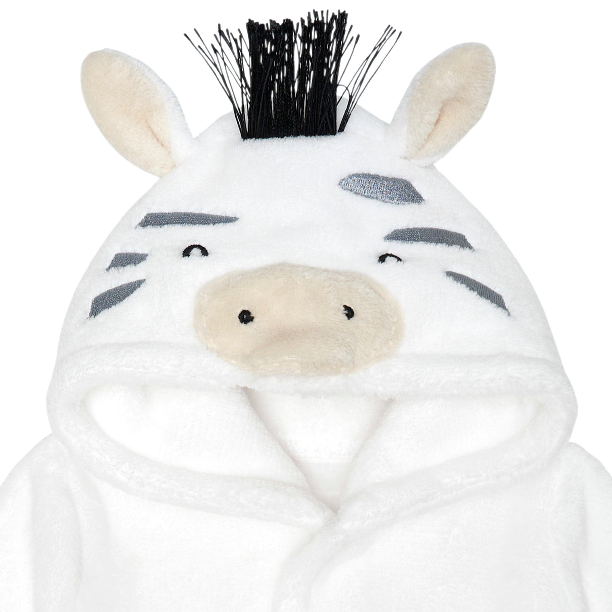 Embroidered Baby Neutral Zebra Robe - Image 3