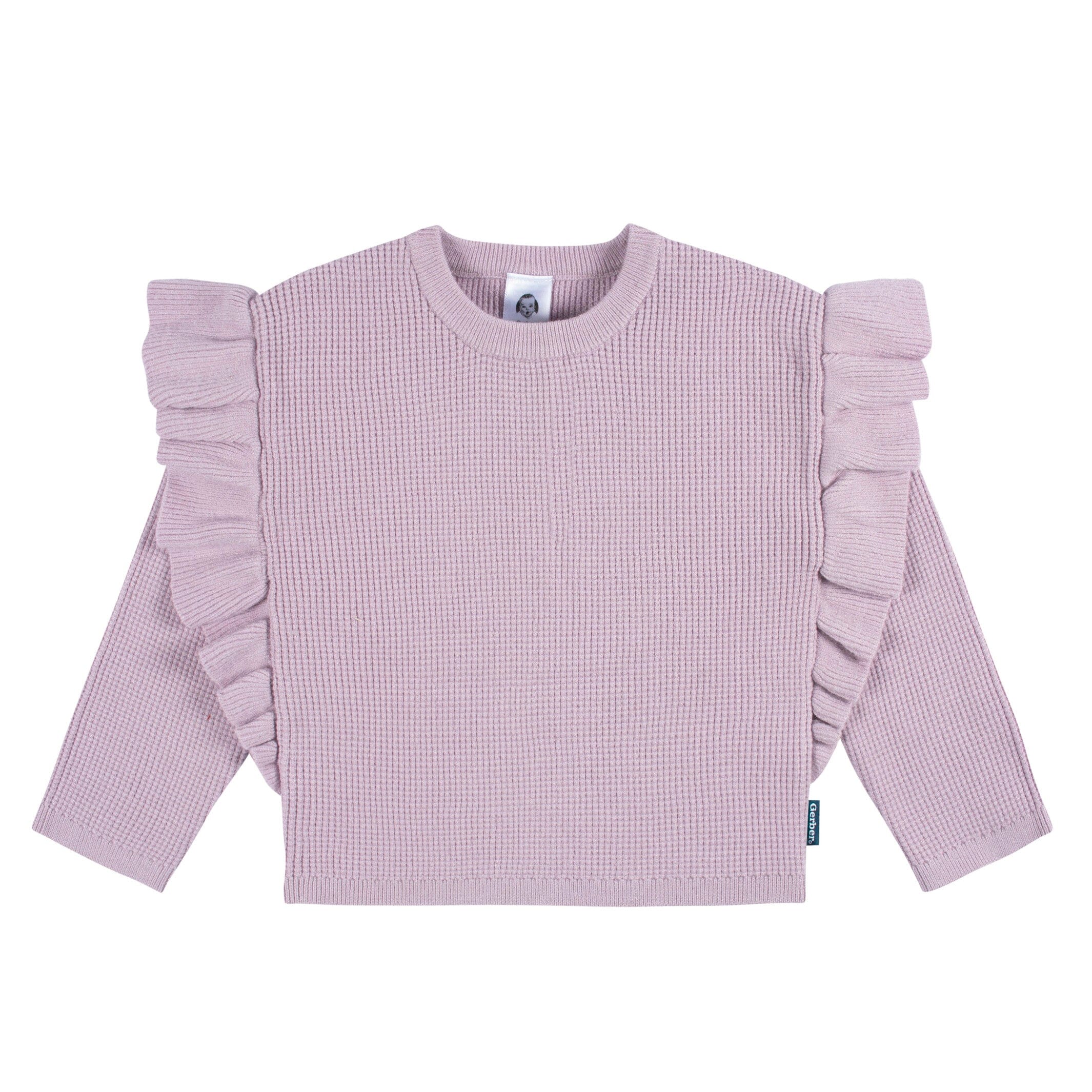 2-Piece Infant and Toddler Girls Lavender Sweater Knit Set - Image 2