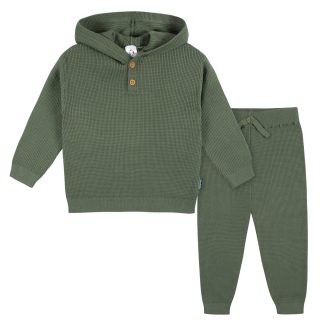 2-Piece Infant and Toddler Boys Olive Green Sweater Knit Set, 12M