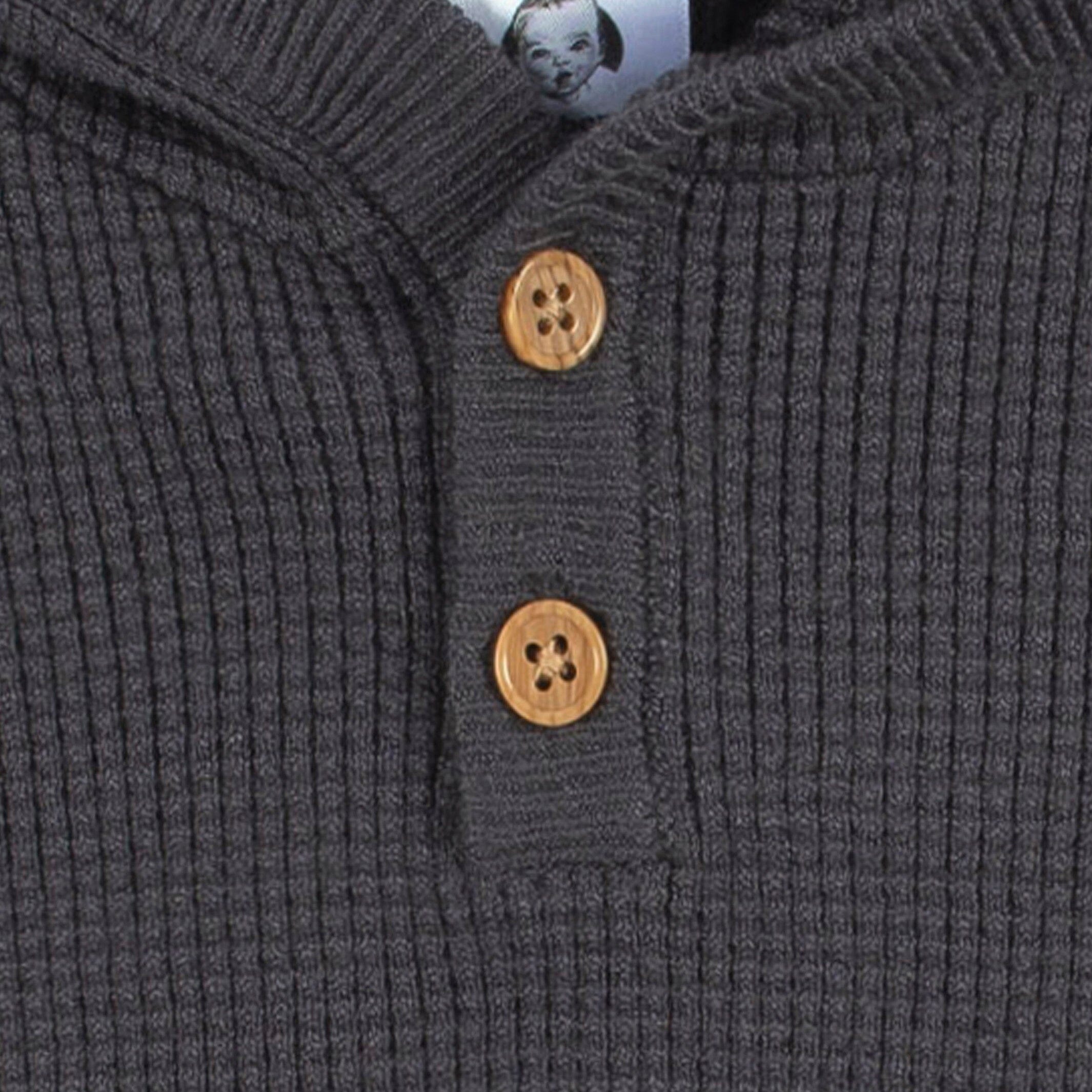 2-Piece Infant and Toddler Boys Charcoal Sweater Knit Set - Image 3