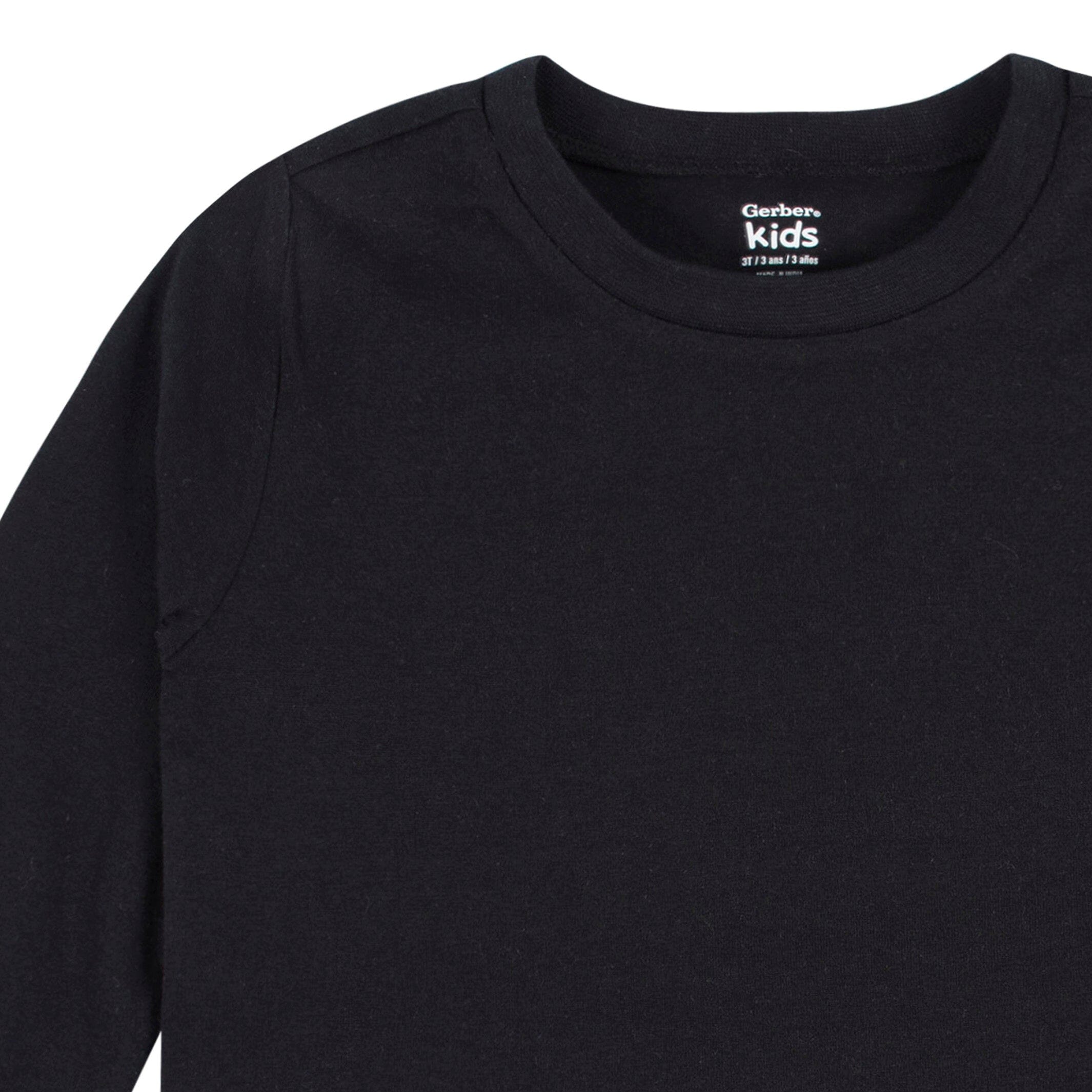 5-Pack Baby & Toddler Black Long Sleeve Tees - Image 3