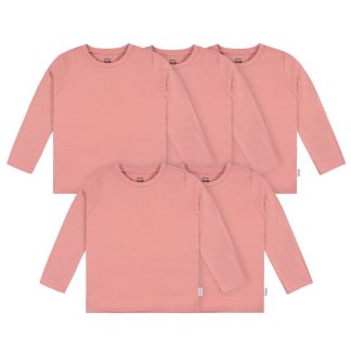 5-Pack Baby & Toddler Mauve Pink Long Sleeve Tees