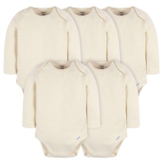 5-Pack Baby Natural Premium Long Sleeve Onesies® Bodysuits