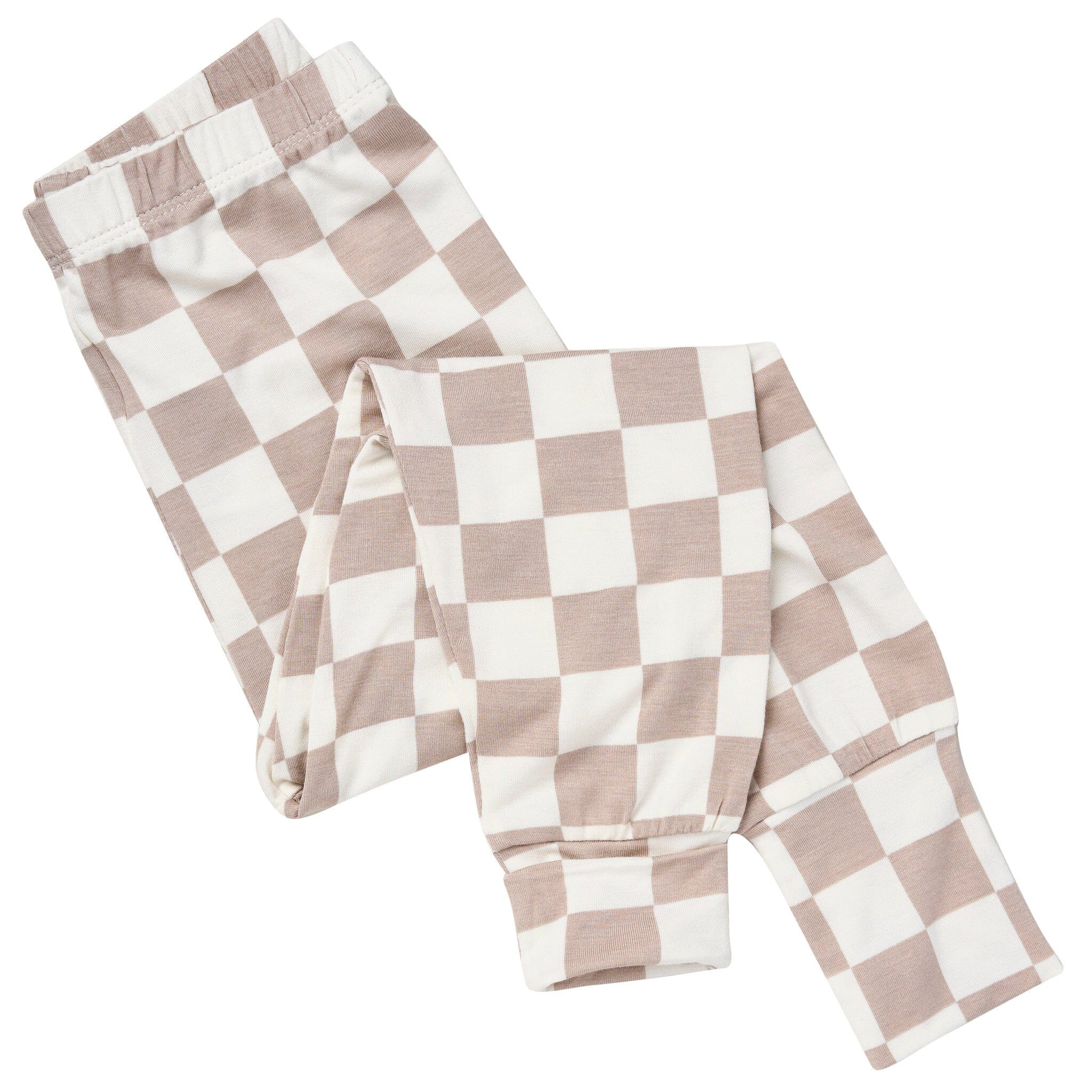 2-Piece Infant & Toddler Neutral Taupe Check Snug Fit Pajamas - Image 4
