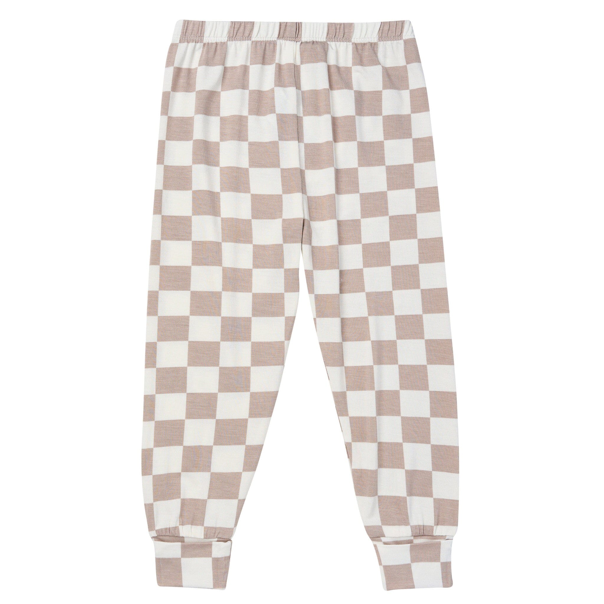 2-Piece Infant & Toddler Neutral Taupe Check Snug Fit Pajamas - Image 5