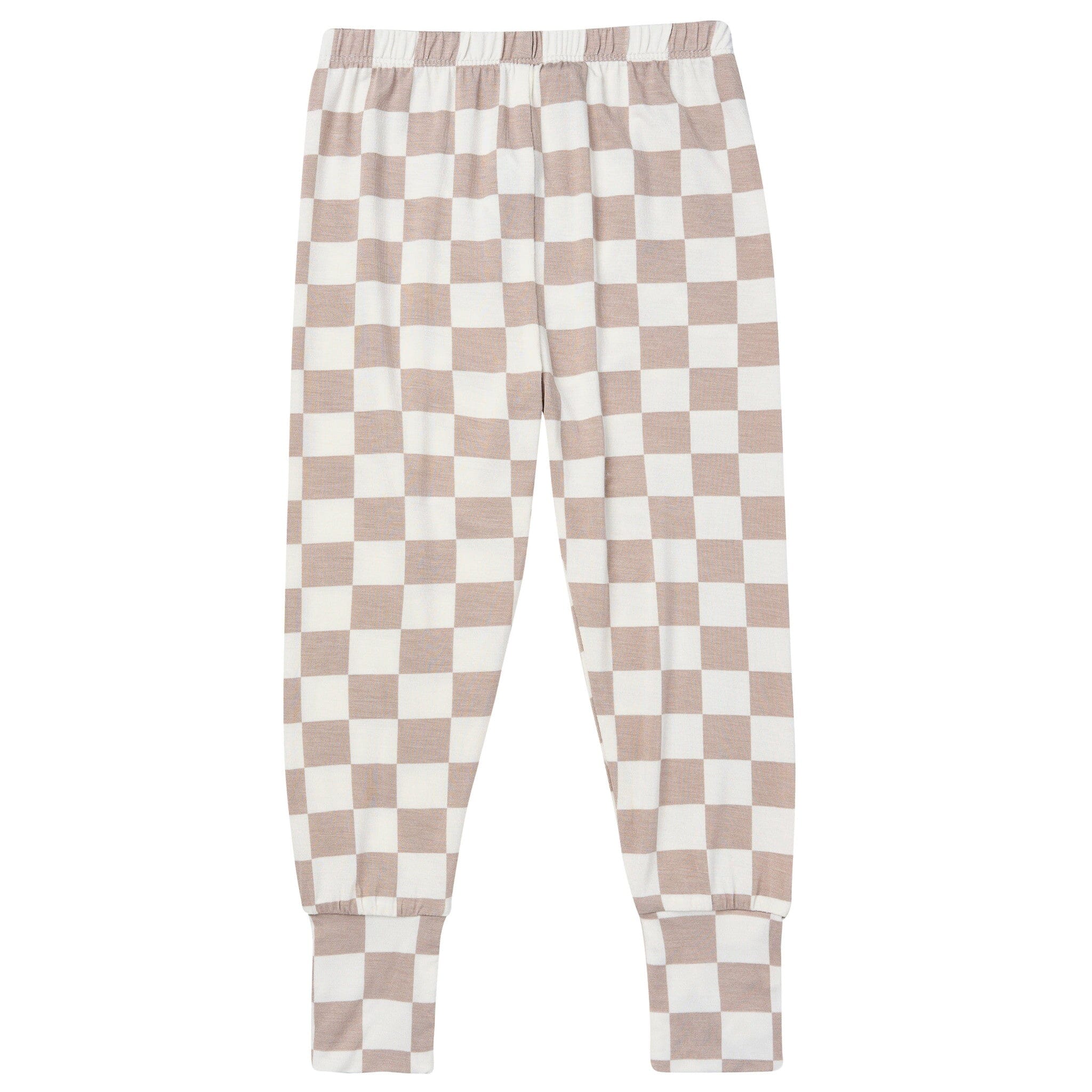 2-Piece Infant & Toddler Neutral Taupe Check Snug Fit Pajamas - Image 6