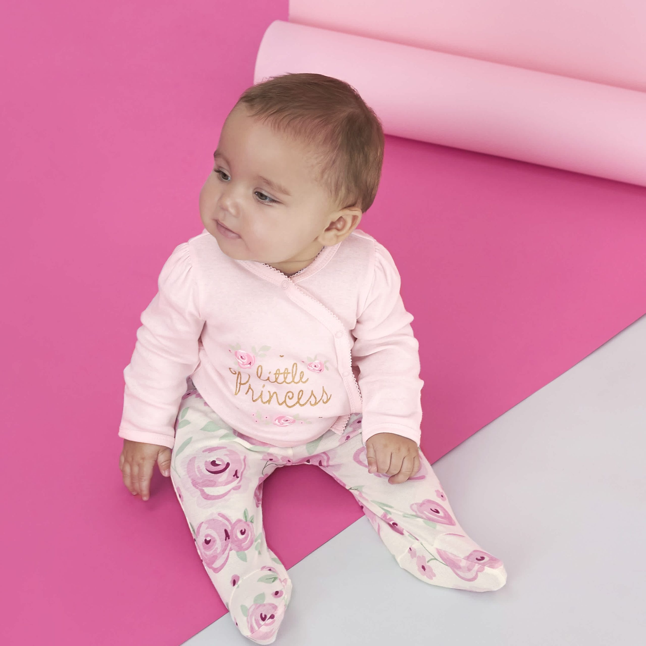 3-Piece Baby Girls Floral Take-Me-Home Set - Image 2