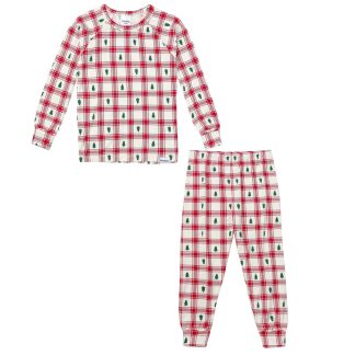 2-Piece Infant & Toddler Neutral Plaid Tree Snug Fit Pajamas