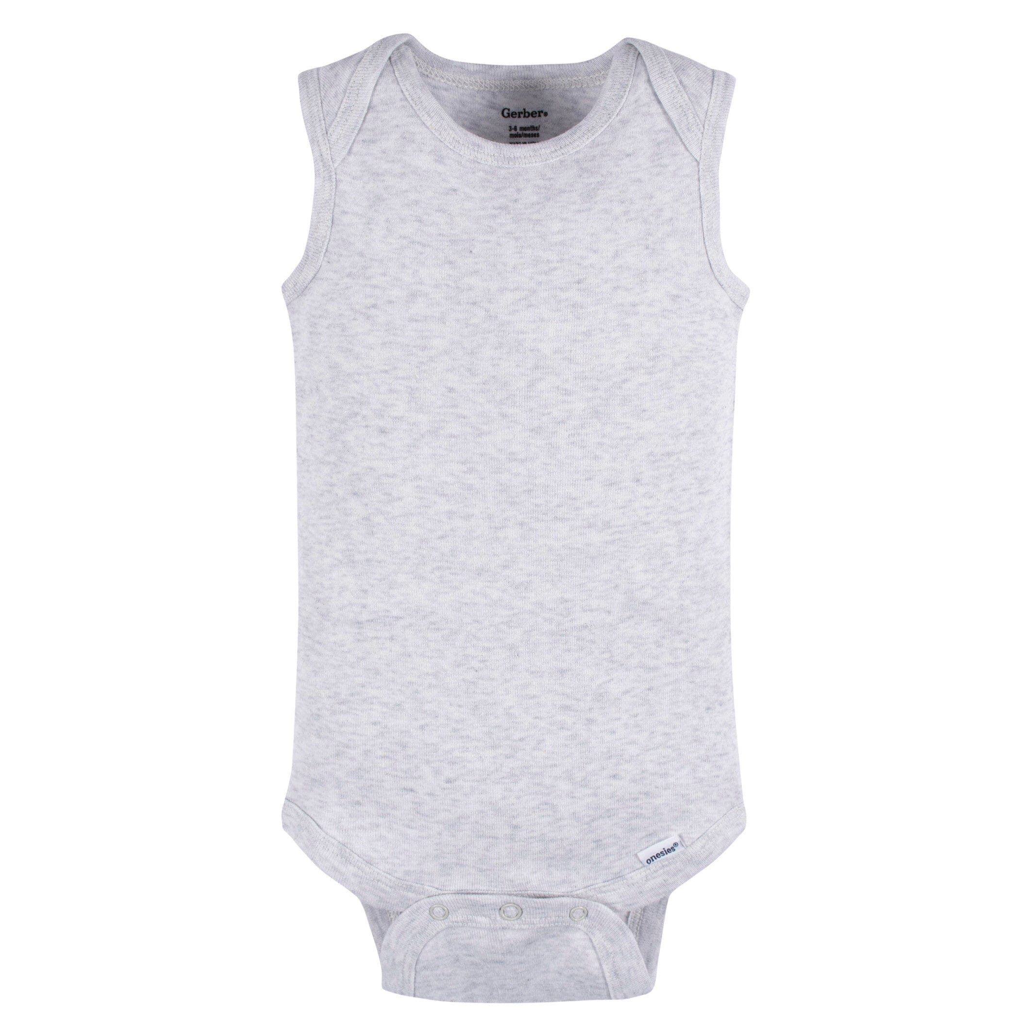 5-Pack Baby Neutral Grey Heather Sleeveless Lap Shoulder Onesies® Bodysuits - Image 6