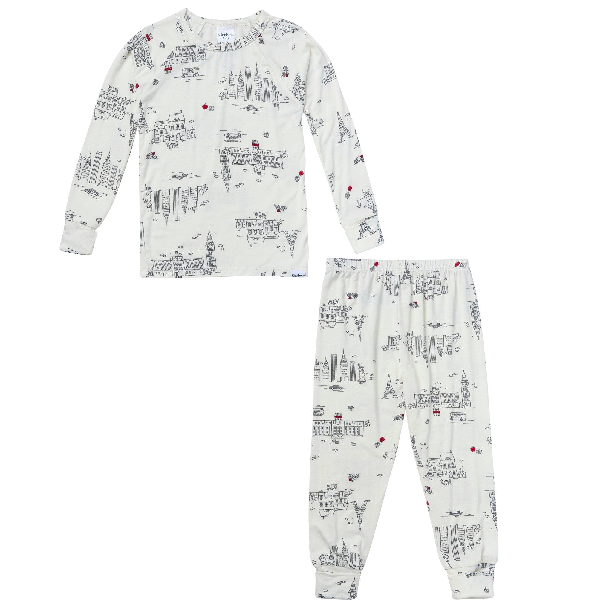2-Piece Infant & Toddler Neutral Ivory City Snug Fit Pajamas