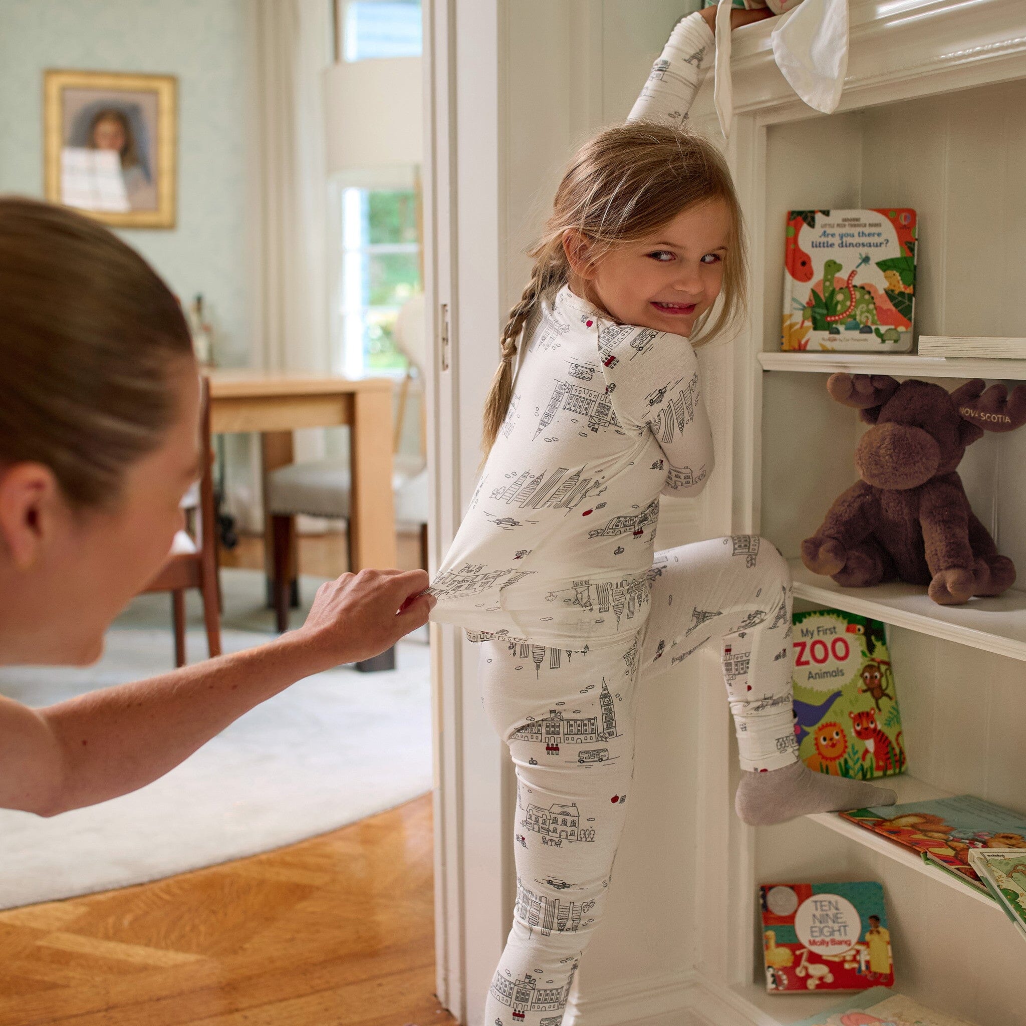 2-Piece Infant & Toddler Neutral Ivory City Snug Fit Pajamas - Image 2