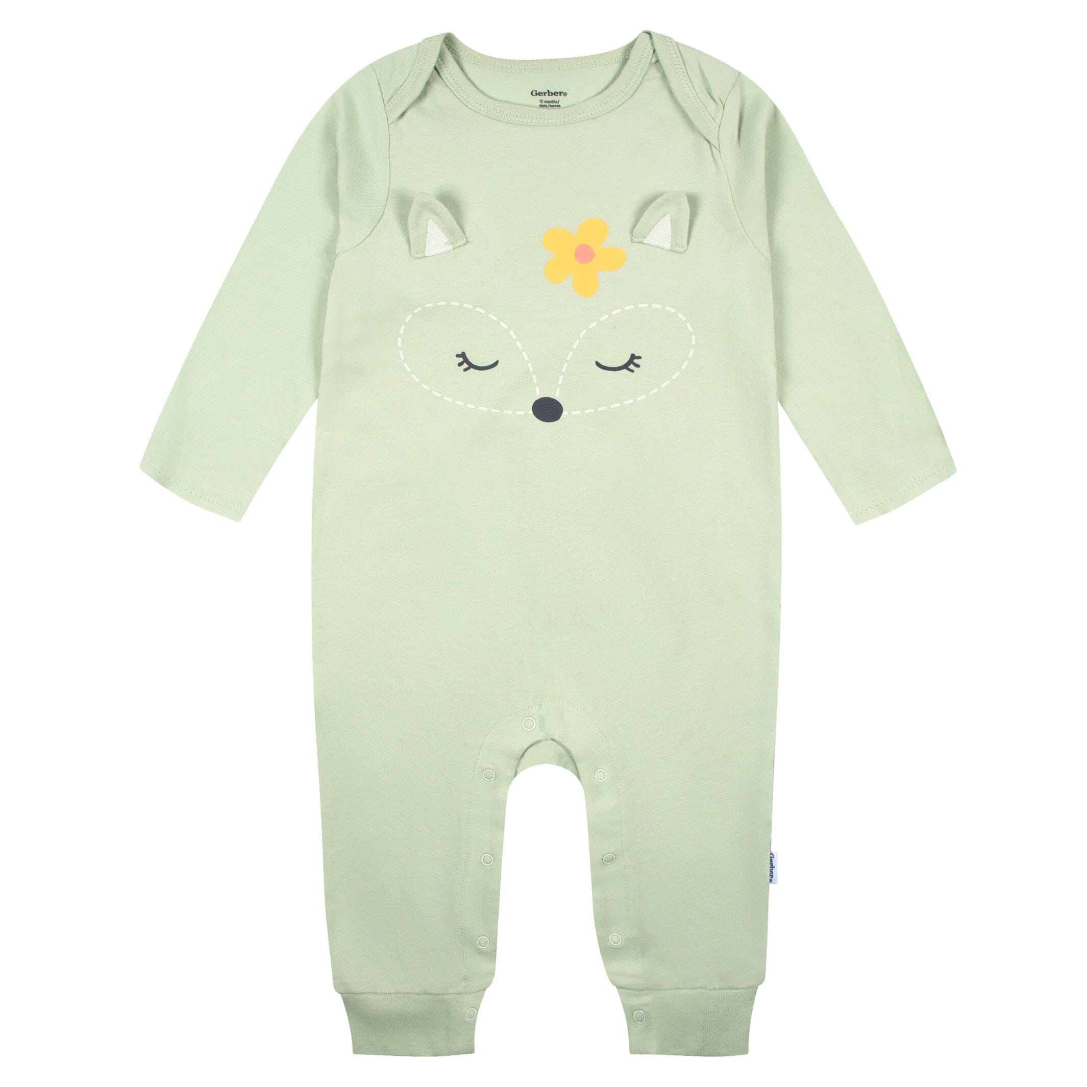 2-Pack Baby Girls Green Fox Rompers - Image 2