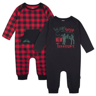 2-Pack Baby Boys Explore Rompers, 12M