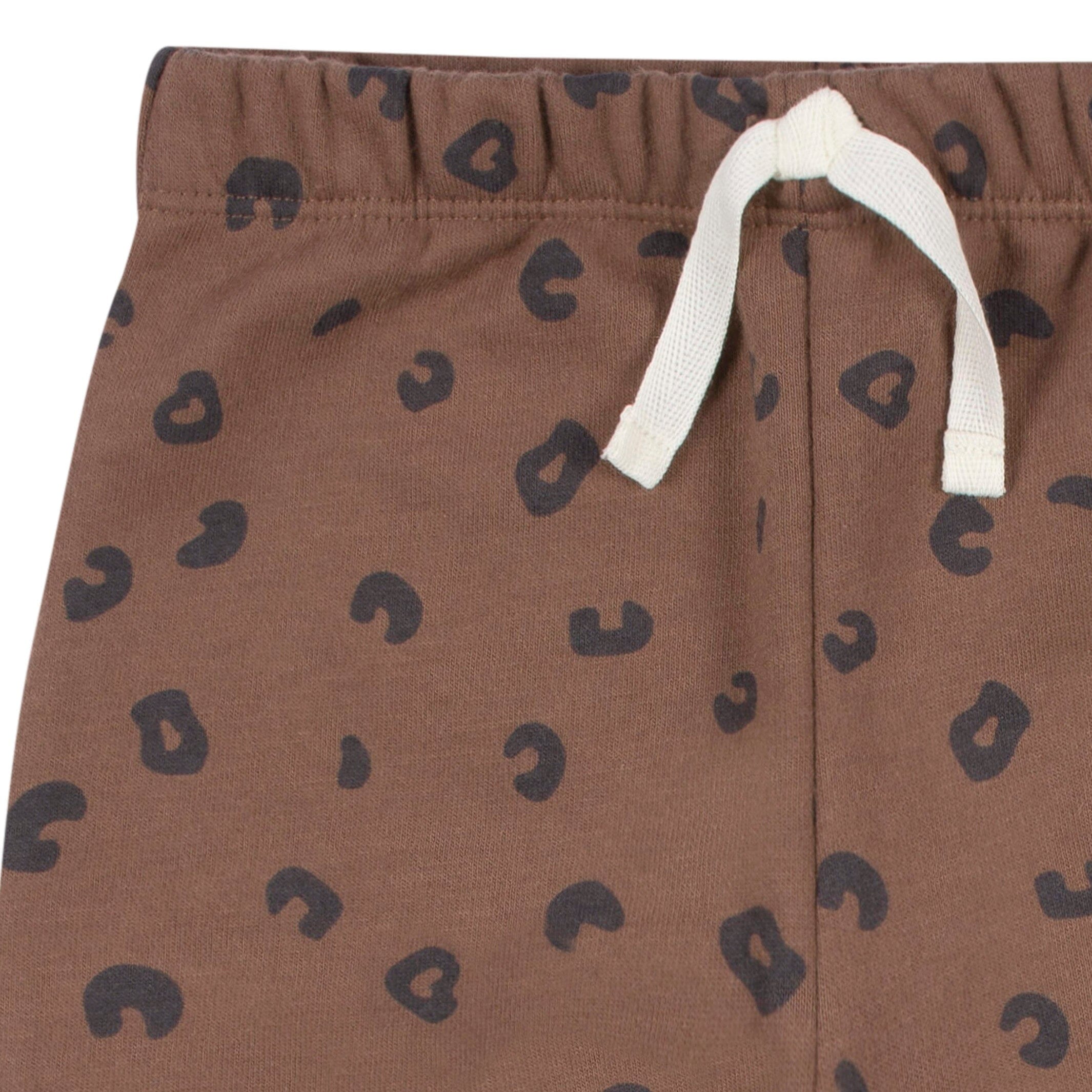 2-Piece Infant and Toddler Girls Leopard Sweatshirt & Pant Set - Image 5