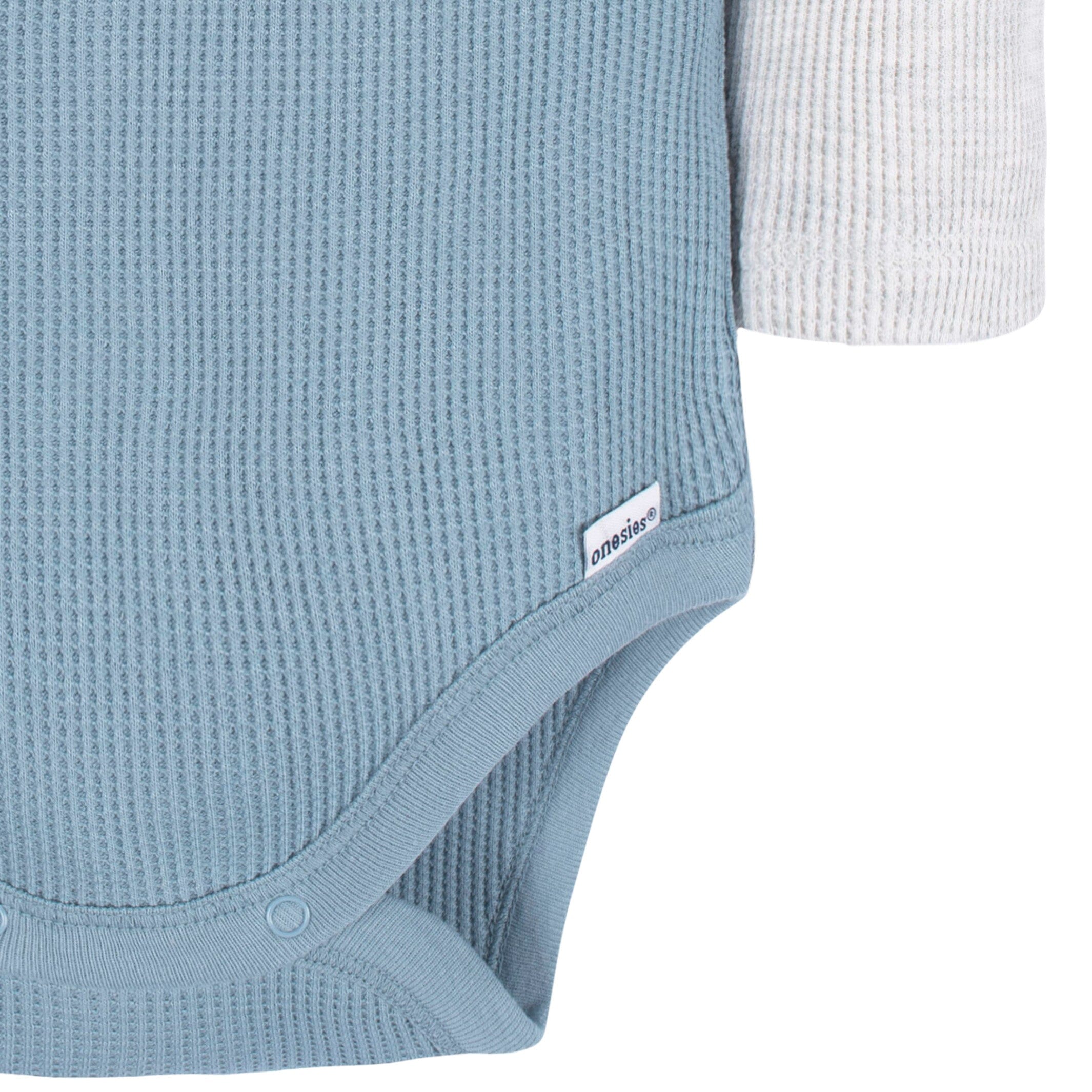 2-Pack Baby Boys Navy & Light Blue Long Sleeve Henley Onesies® Bodysuits - Image 4