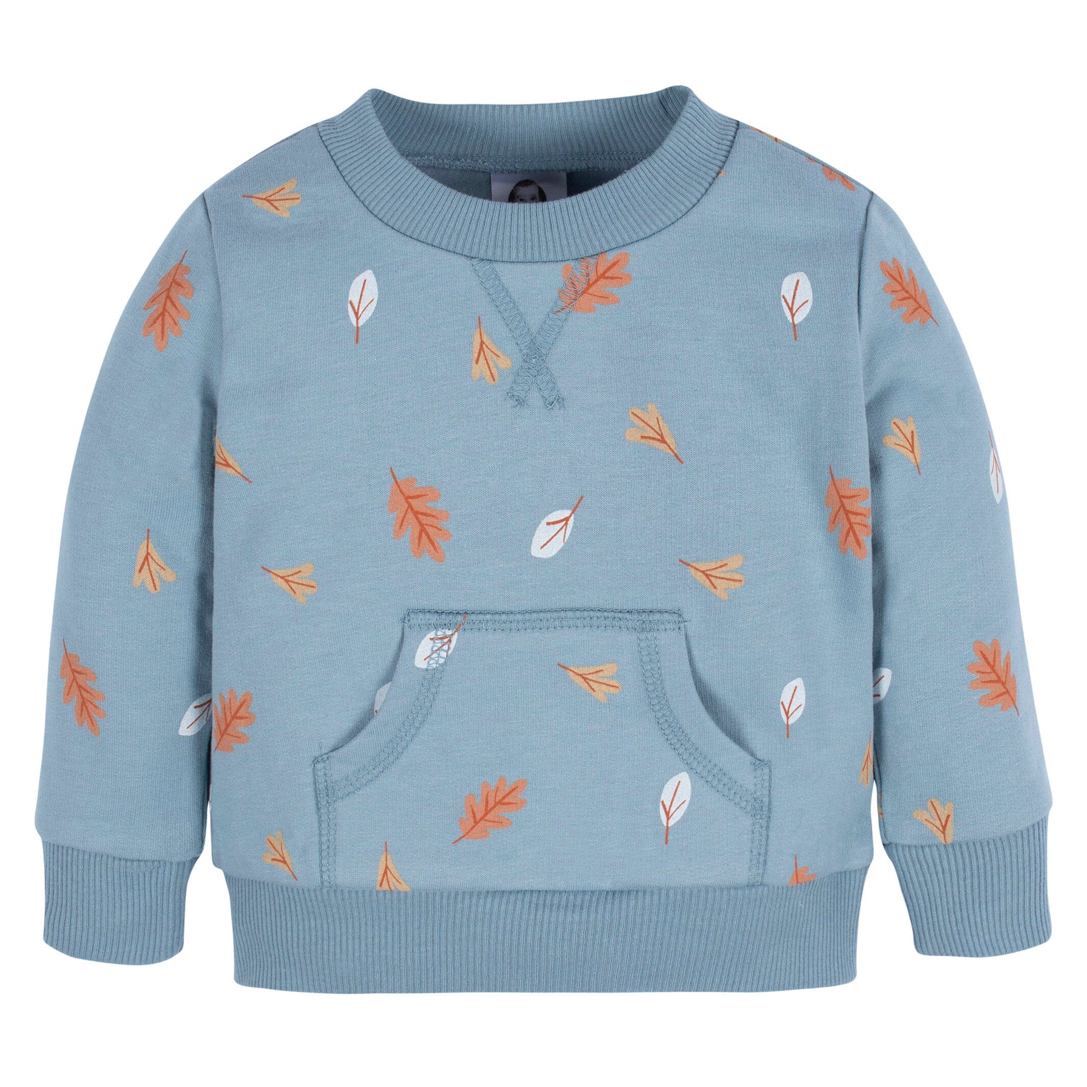 2-Piece Infant & Toddler Boys Blue Leaves Sweatshirt & Pant Set - Image 3