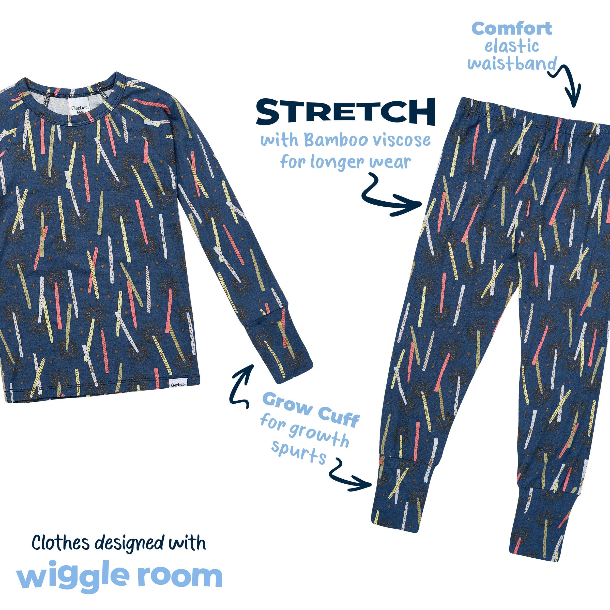2-Piece Infant & Toddler Boys Navy Candle Snug Fit Pajamas - Image 6