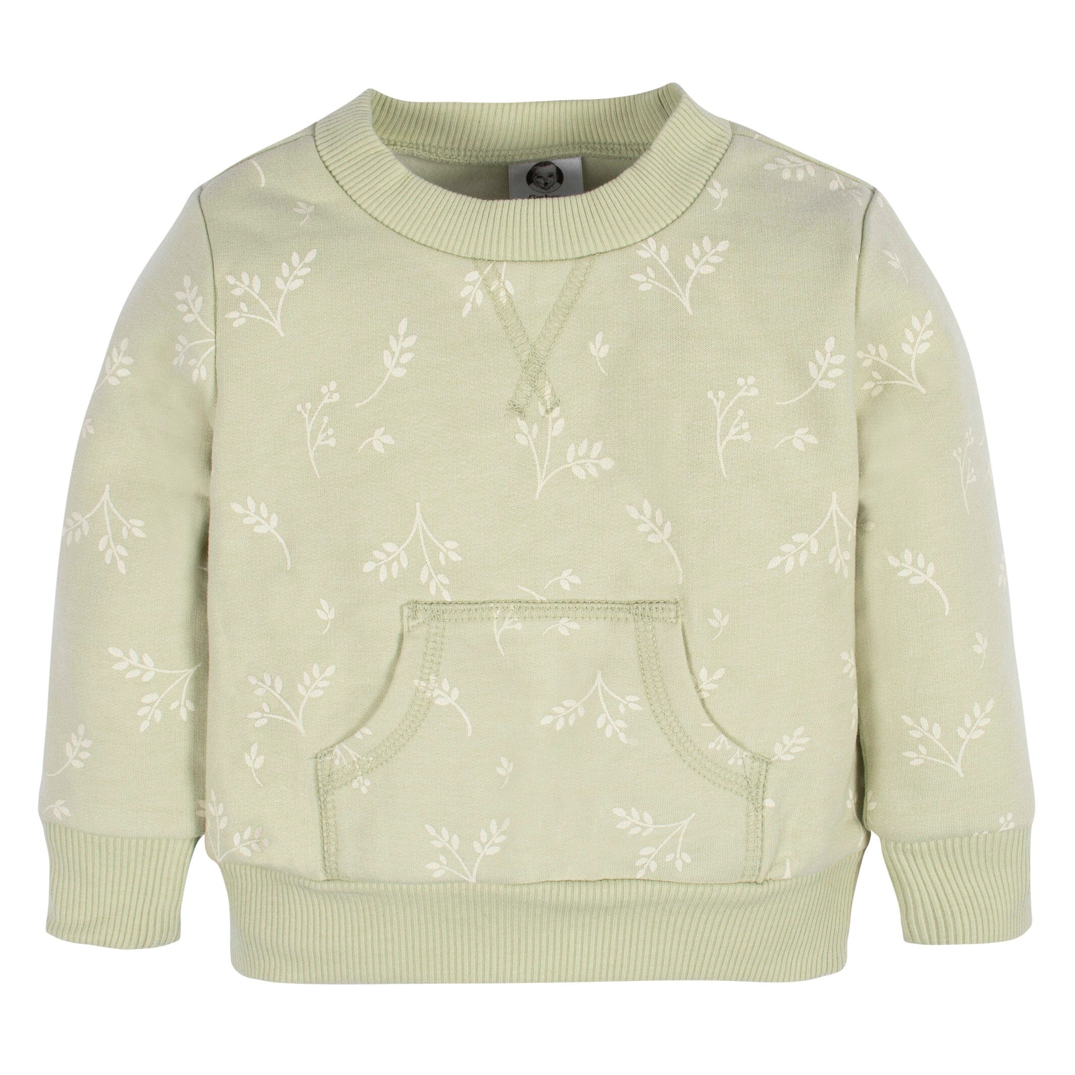 2-Piece Baby & Toddler Girls Green Leaves Sweatshirt & Pant Set - Image 3