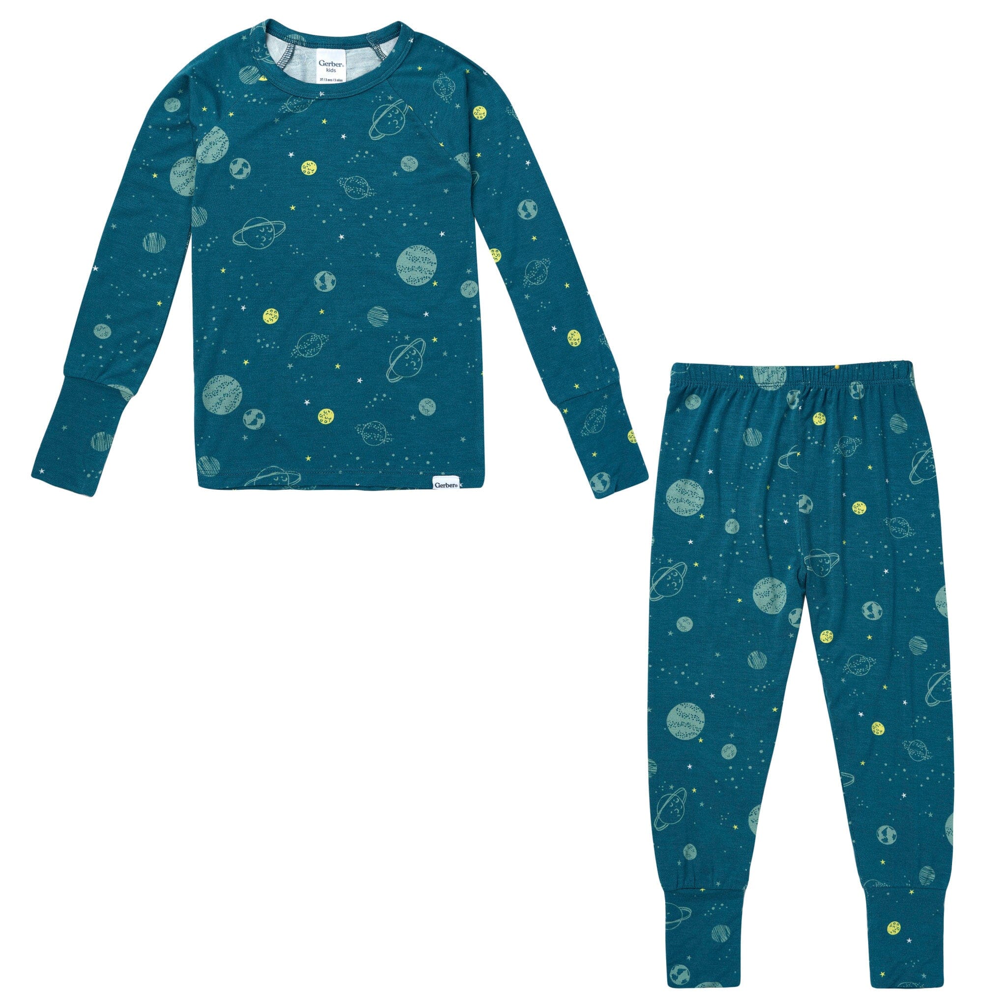 2-Piece Infant & Toddler Boys Blue Space Snug Fit Pajamas