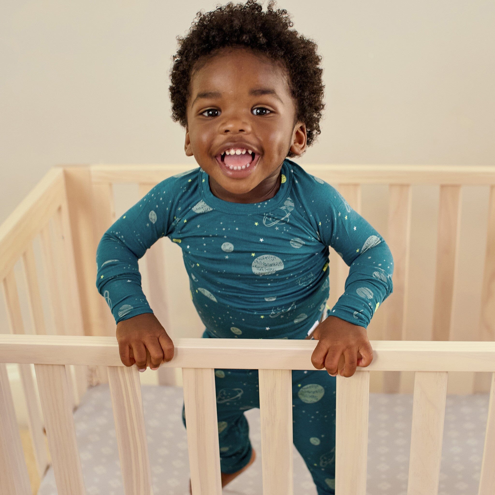 2-Piece Infant & Toddler Boys Blue Space Snug Fit Pajamas - Image 2