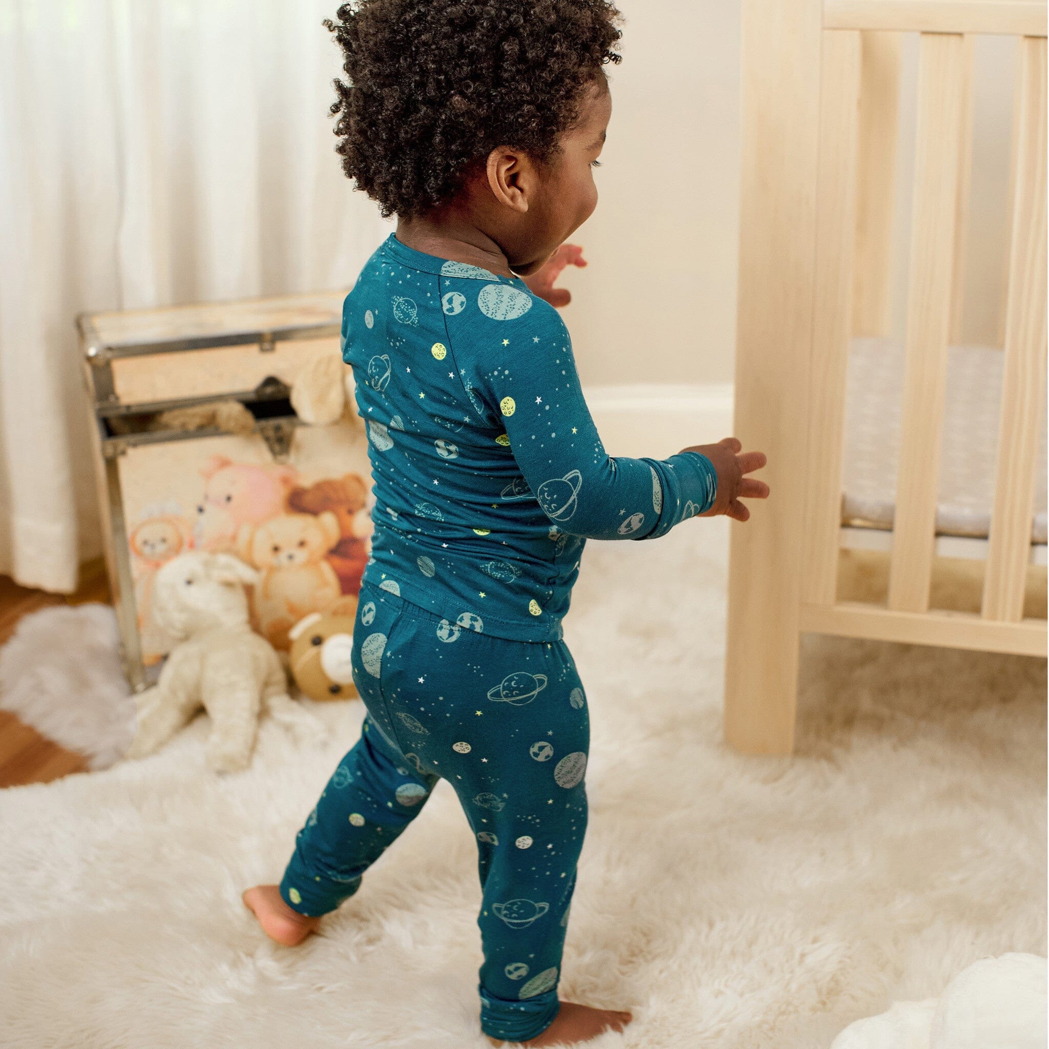 2-Piece Infant & Toddler Boys Blue Space Snug Fit Pajamas - Image 3