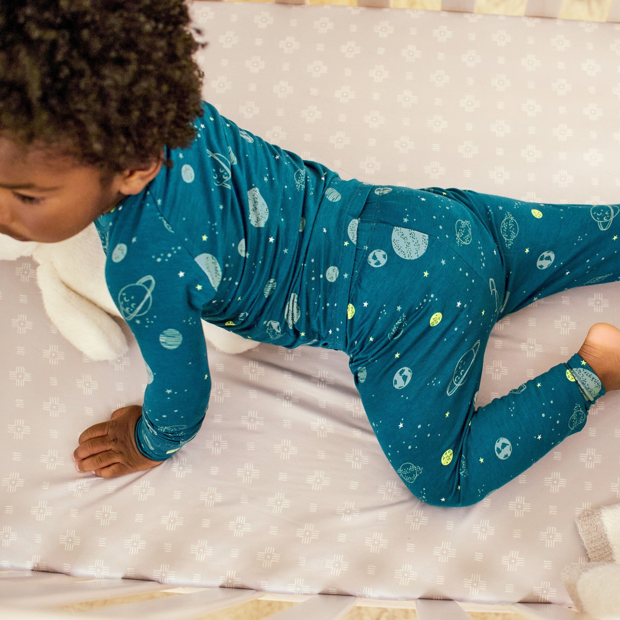 2-Piece Infant & Toddler Boys Blue Space Snug Fit Pajamas - Image 4