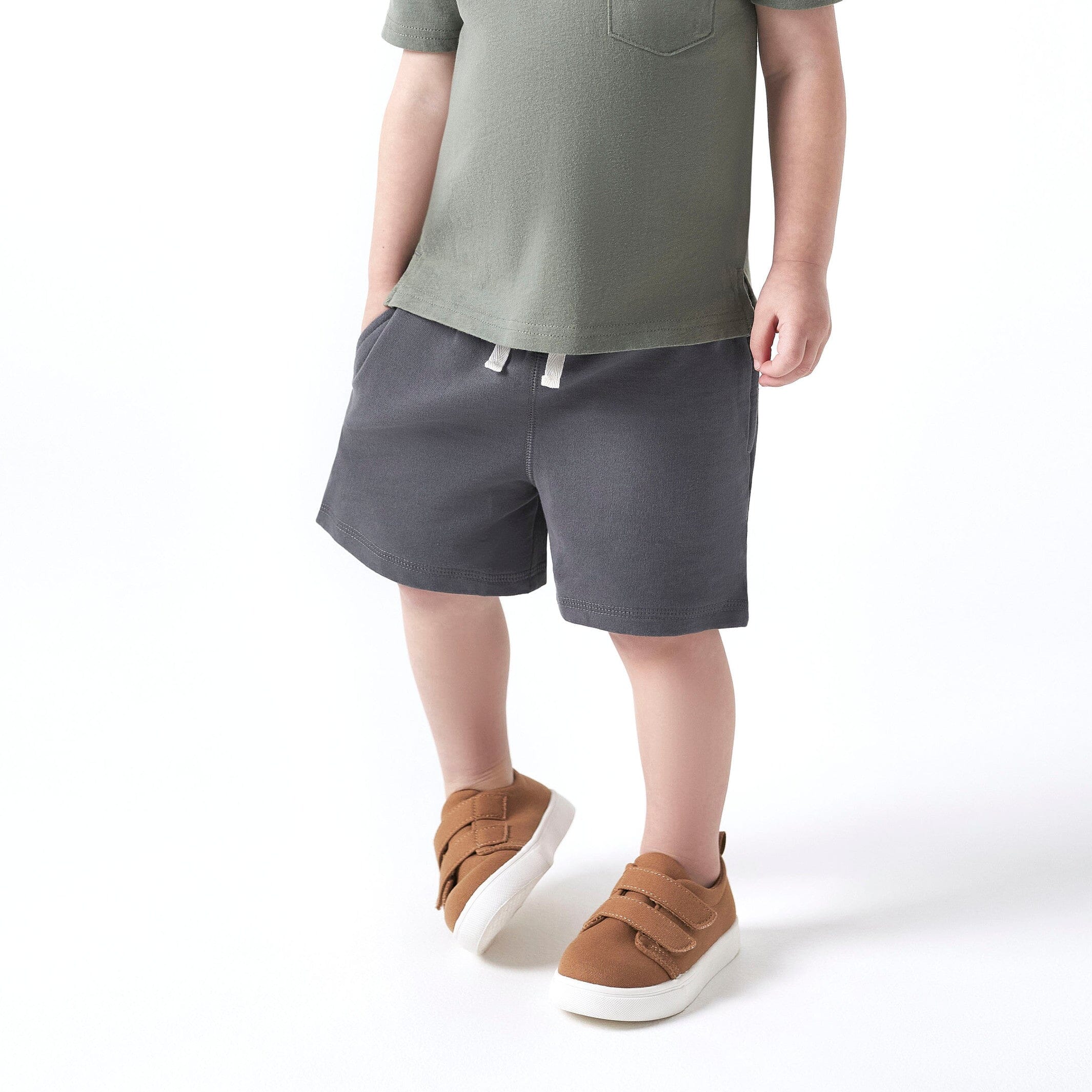 Infant & Toddler Boys Washed Rust Twill Strap Sneaker - Image 2