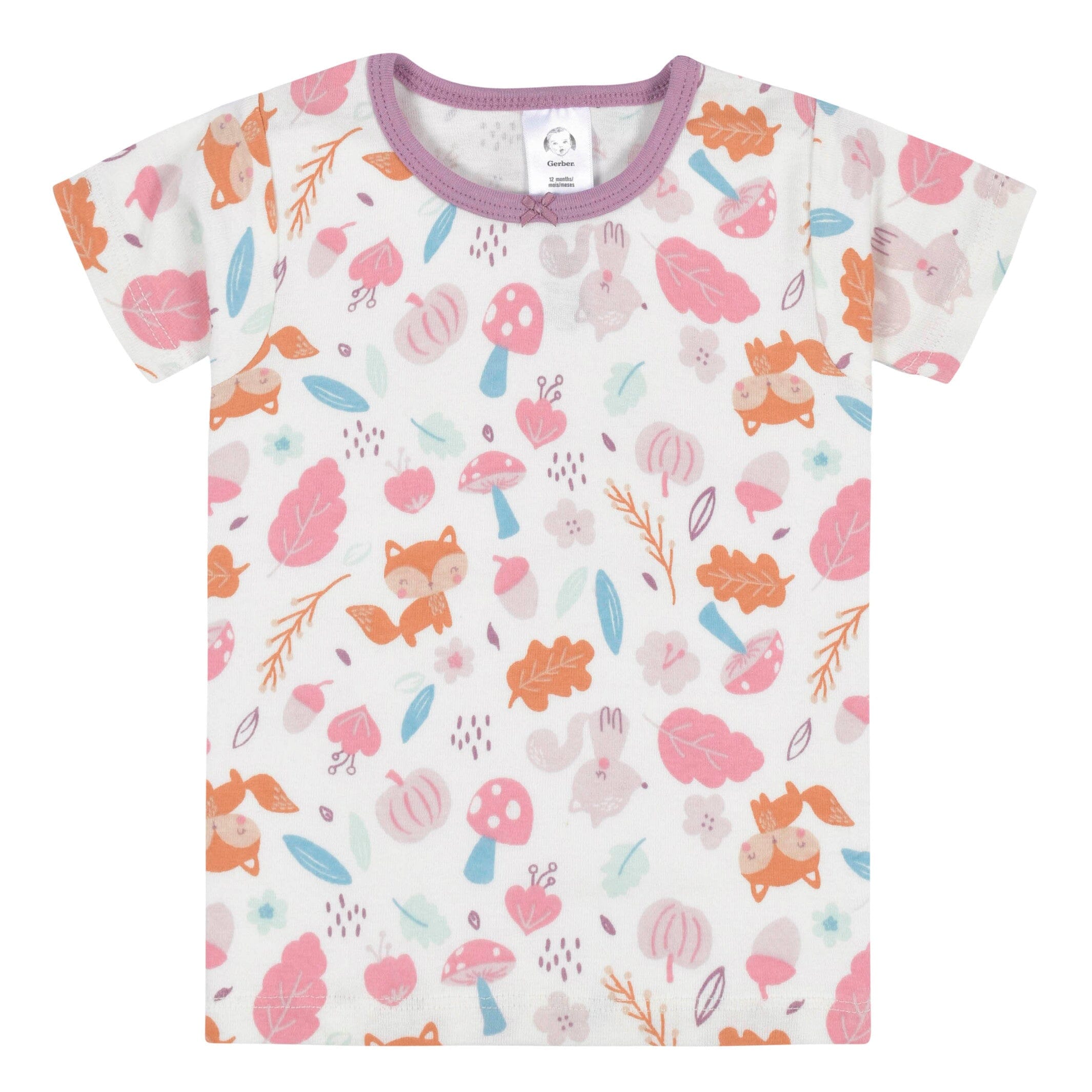 4-Piece Infant & Toddler Girls Purple Woodland Snug Fit Cotton Pajamas - Image 7
